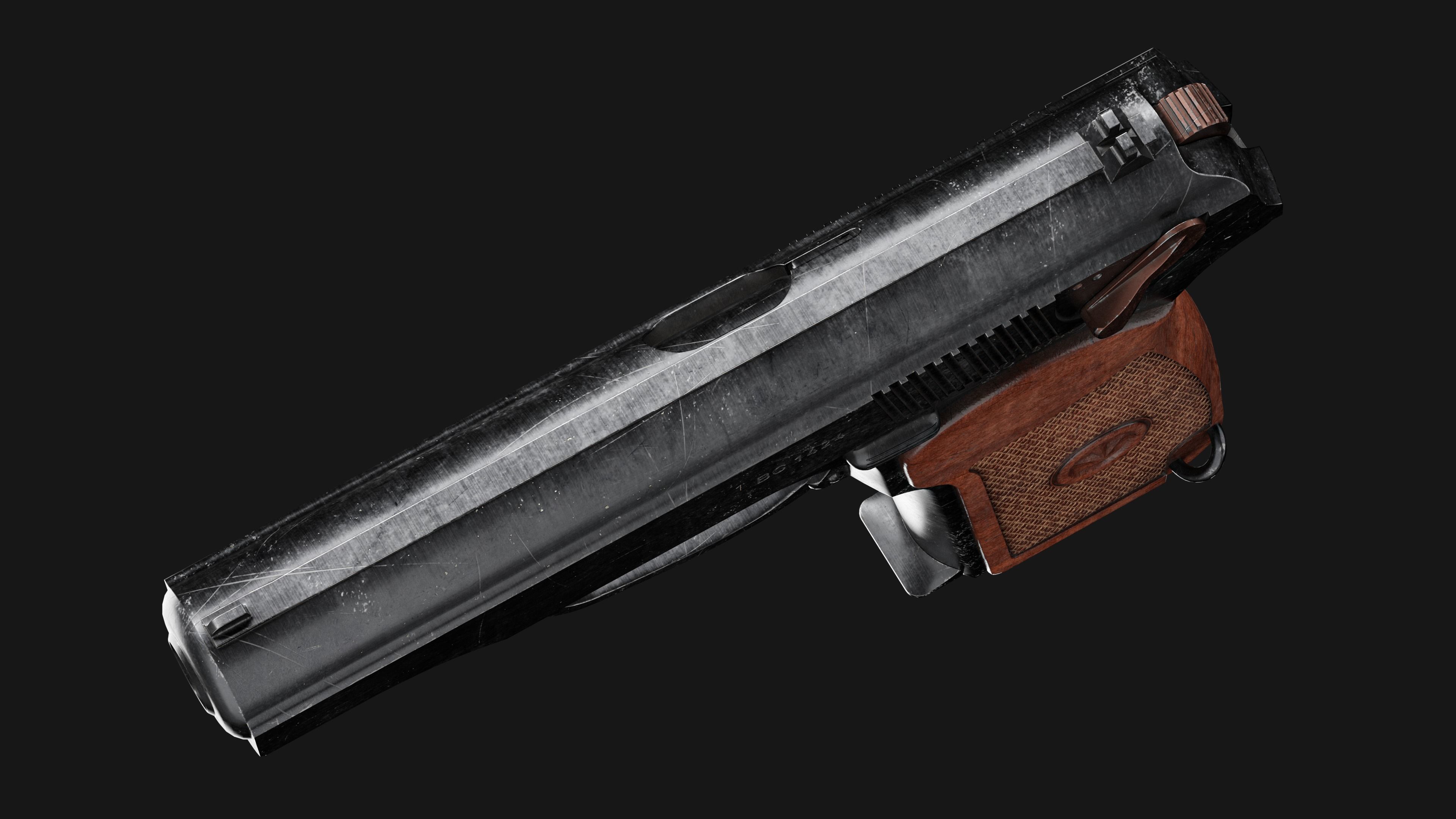 Makarov PM Pistol -  Game Ready Low-poly 3D model_3