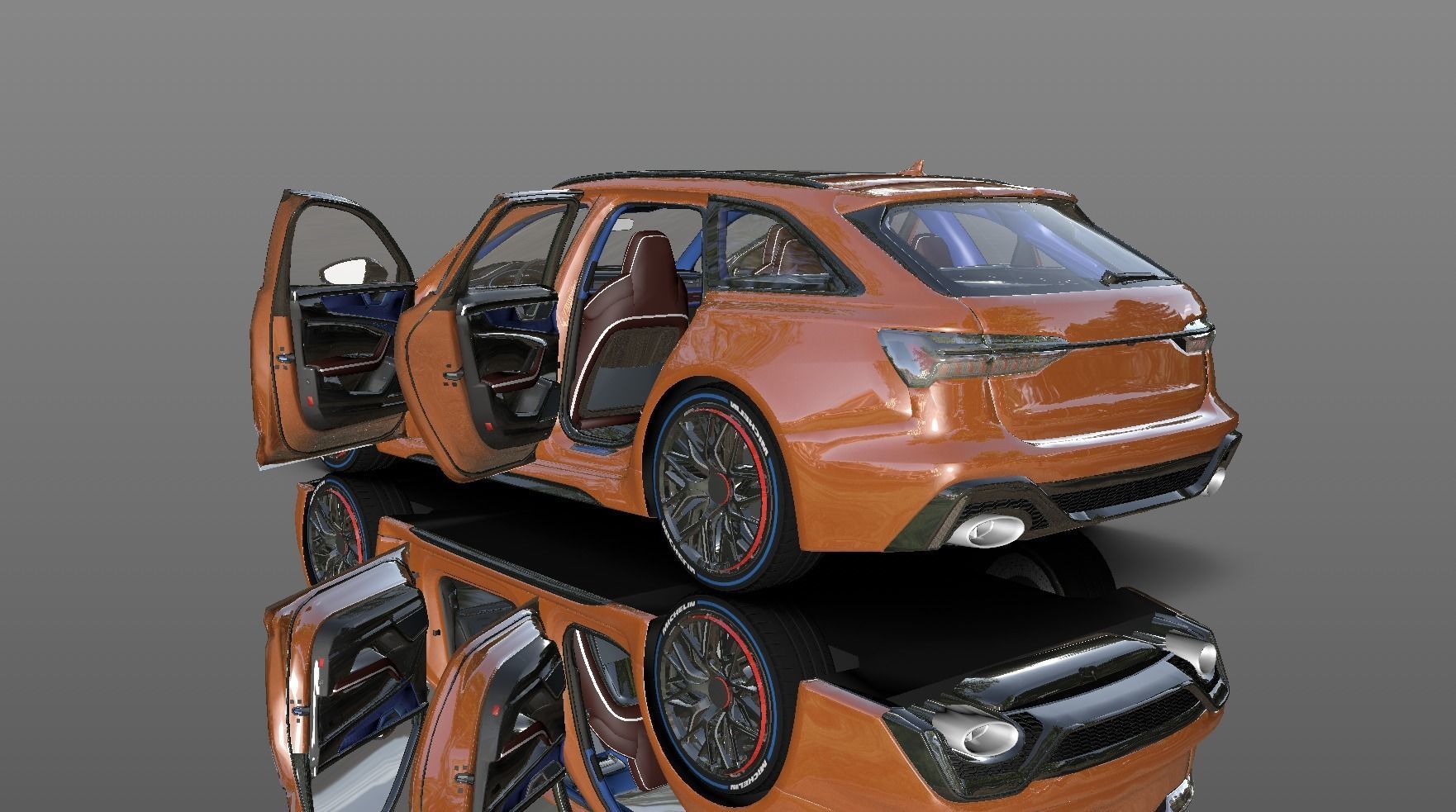 Audi New Car Model with Interior 3d Model  3D model_10