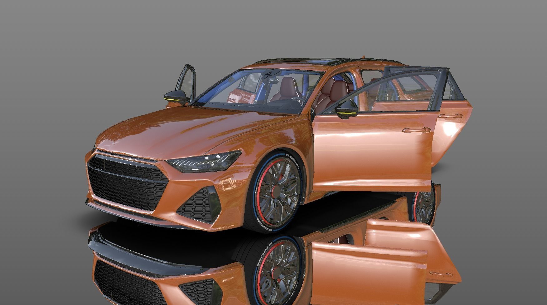 Audi New Car Model with Interior 3d Model  3D model_9