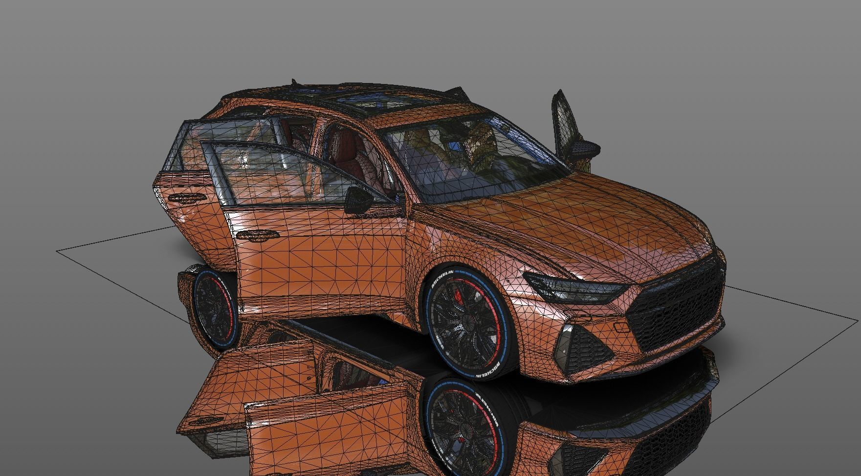Audi New Car Model with Interior 3d Model  3D model_14