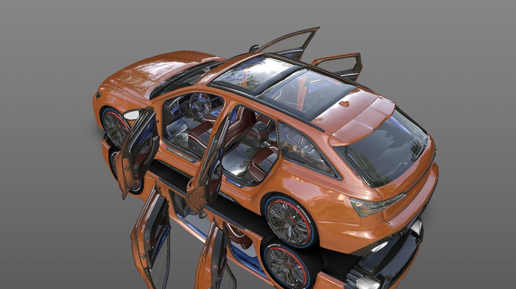 Audi New Car Model with Interior 3d Model  3D model_8