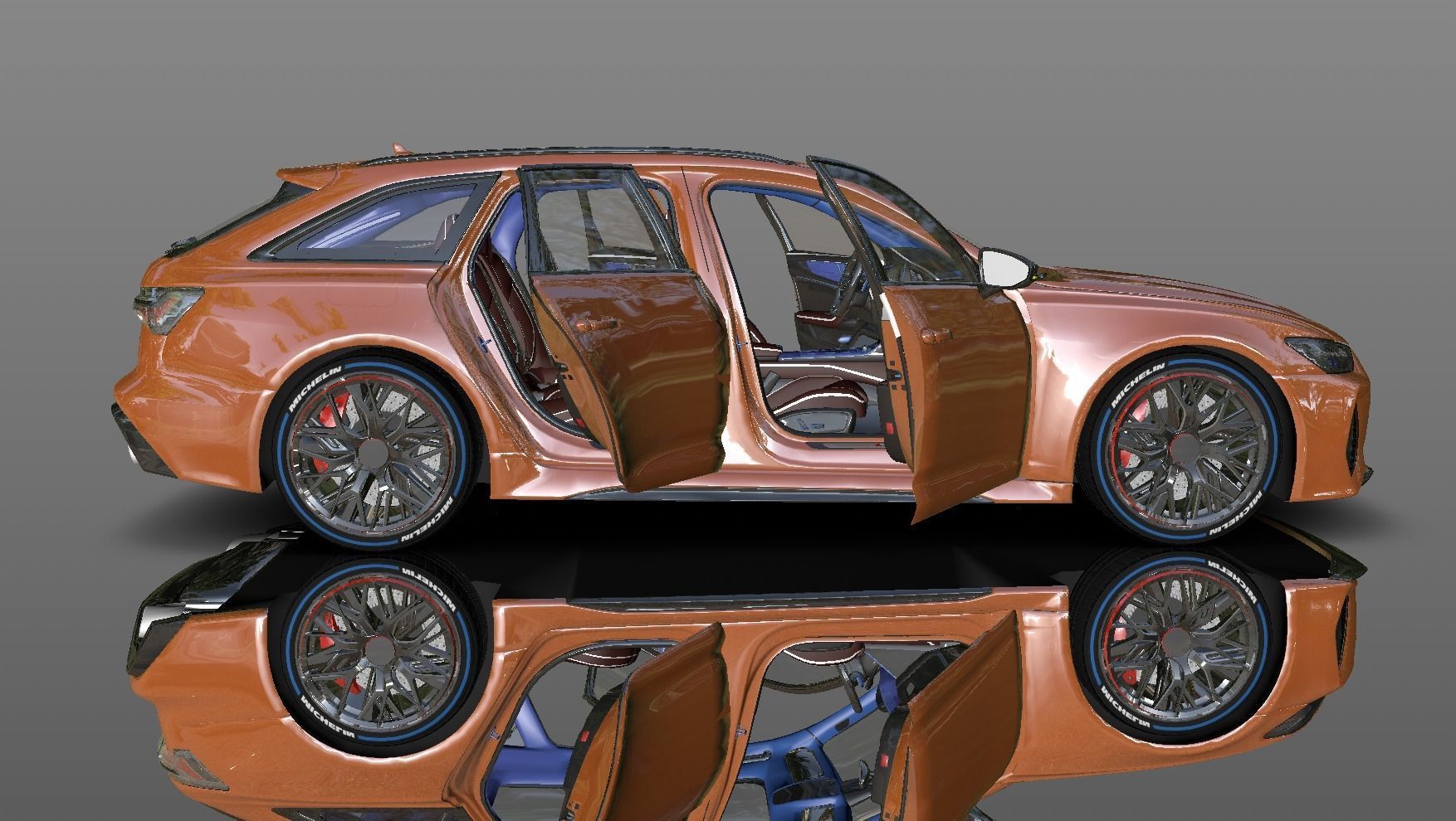 Audi New Car Model with Interior 3d Model  3D model_13