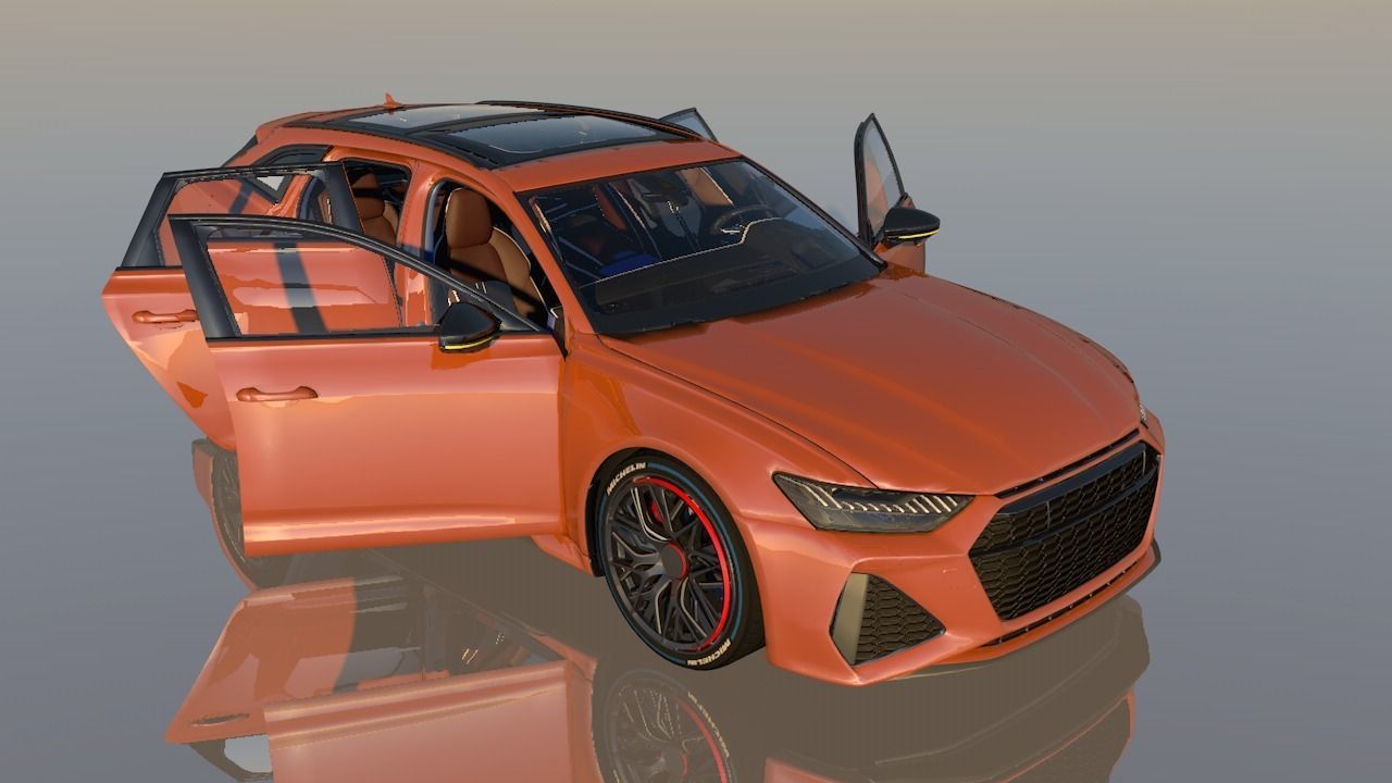 Audi New Car Model with Interior 3d Model  3D model_1