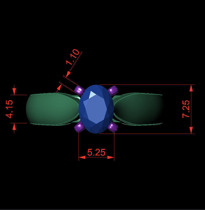 Oval 0-75-CT Quarter Round Profile Shank Width 3-60mm 3D print model_3