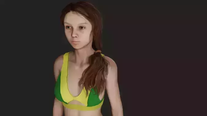 Realistic 3D Model of a Tranquil Beach Beauty