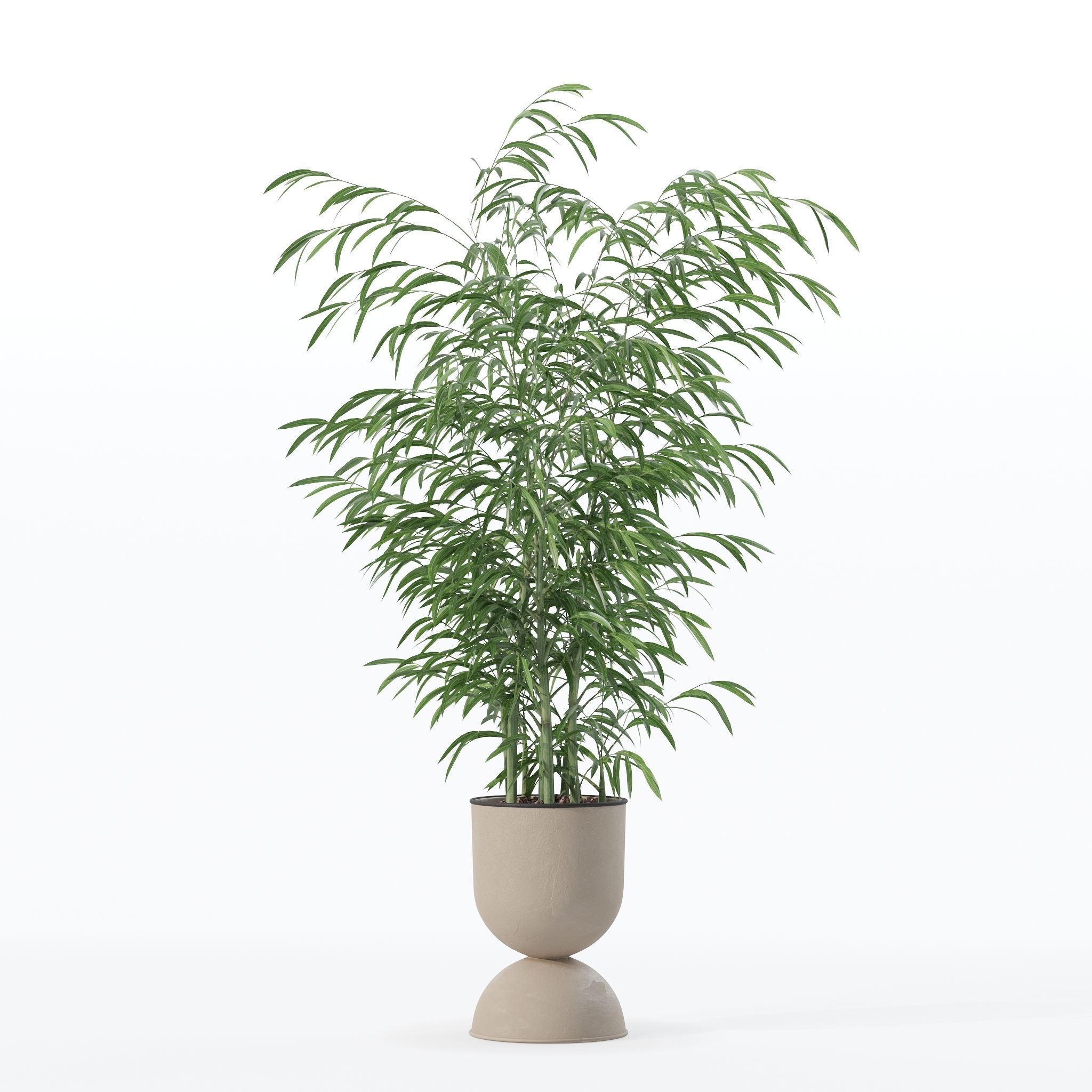 Bamboo in modern flower pot 3D model_29