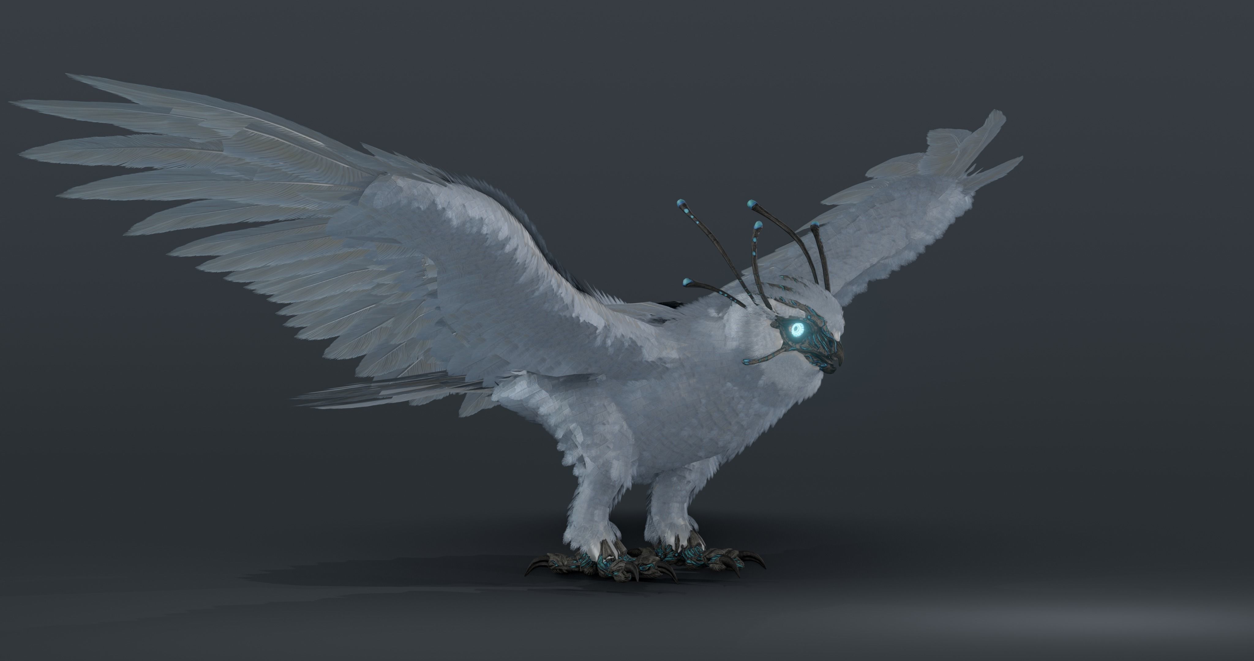 Mystic Owl - rigged Low-poly 3D model_1