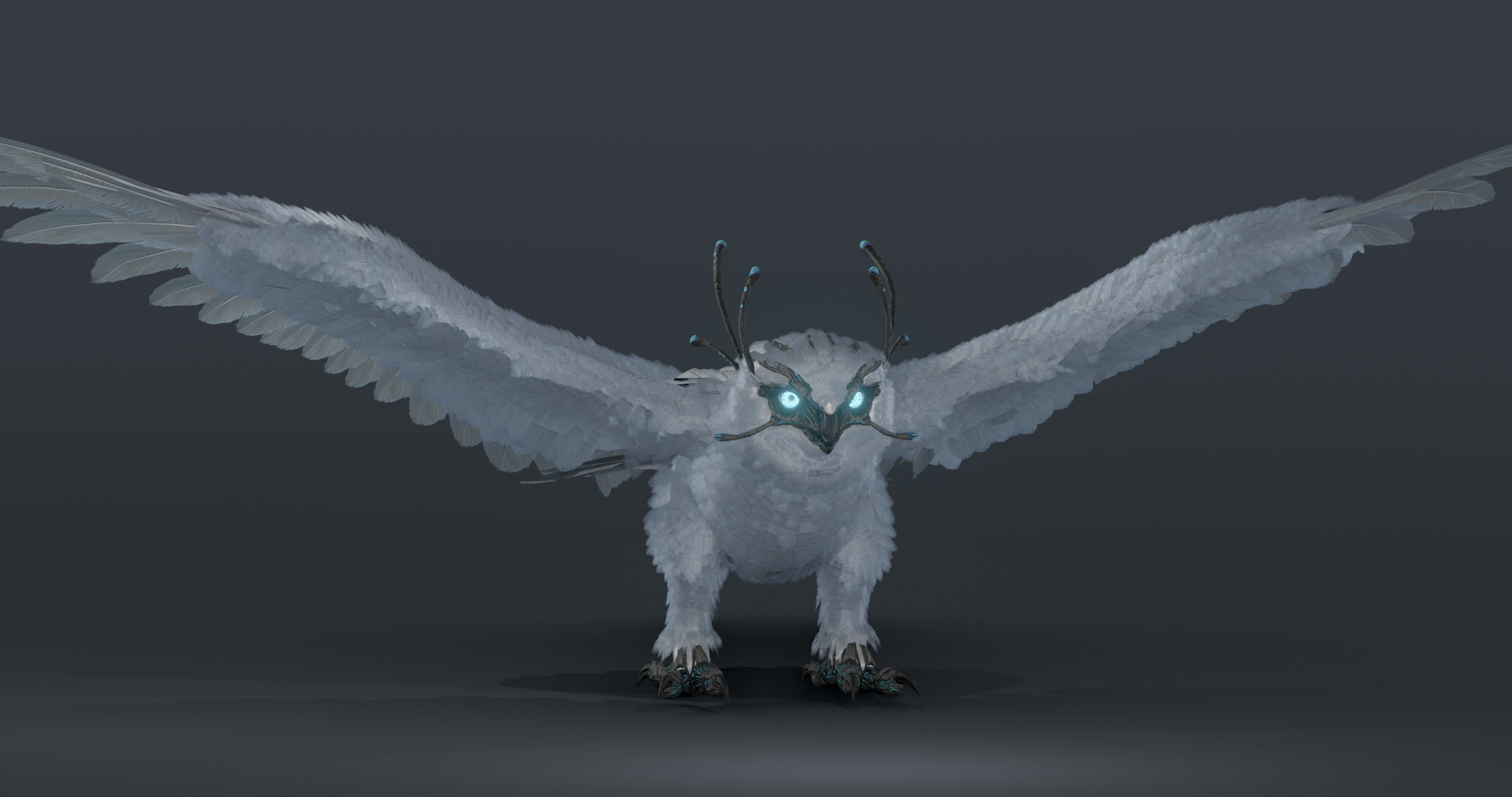 Mystic Owl - rigged Low-poly 3D model_12