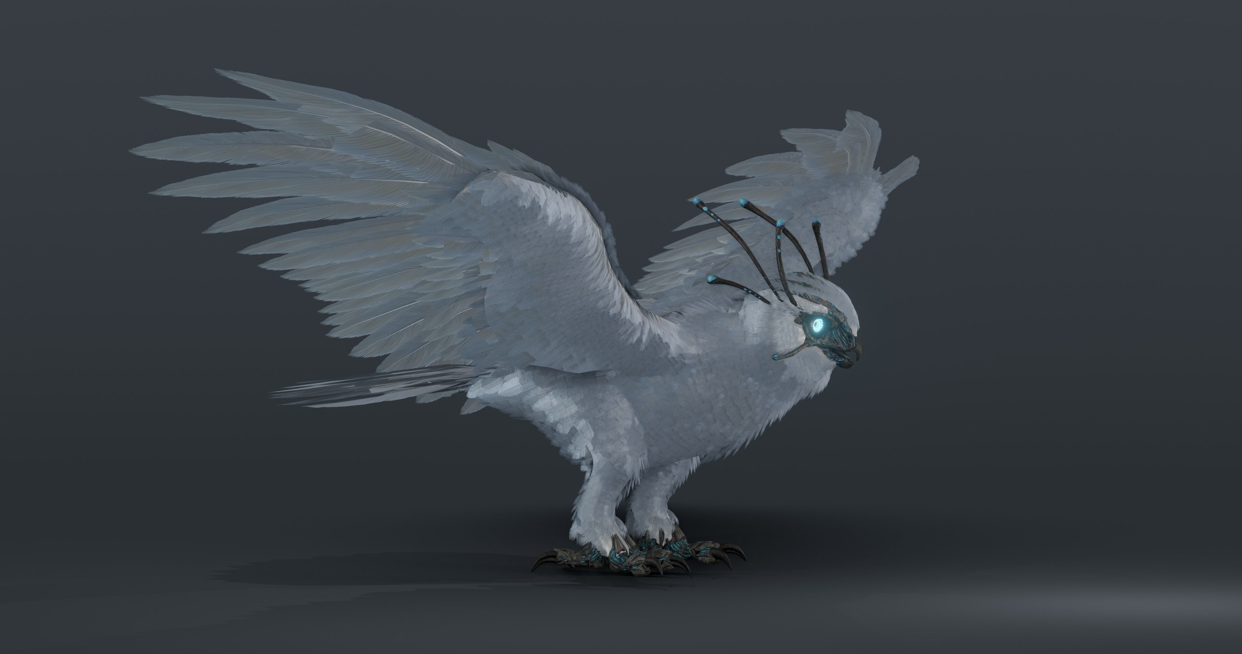 Mystic Owl - rigged Low-poly 3D model_2