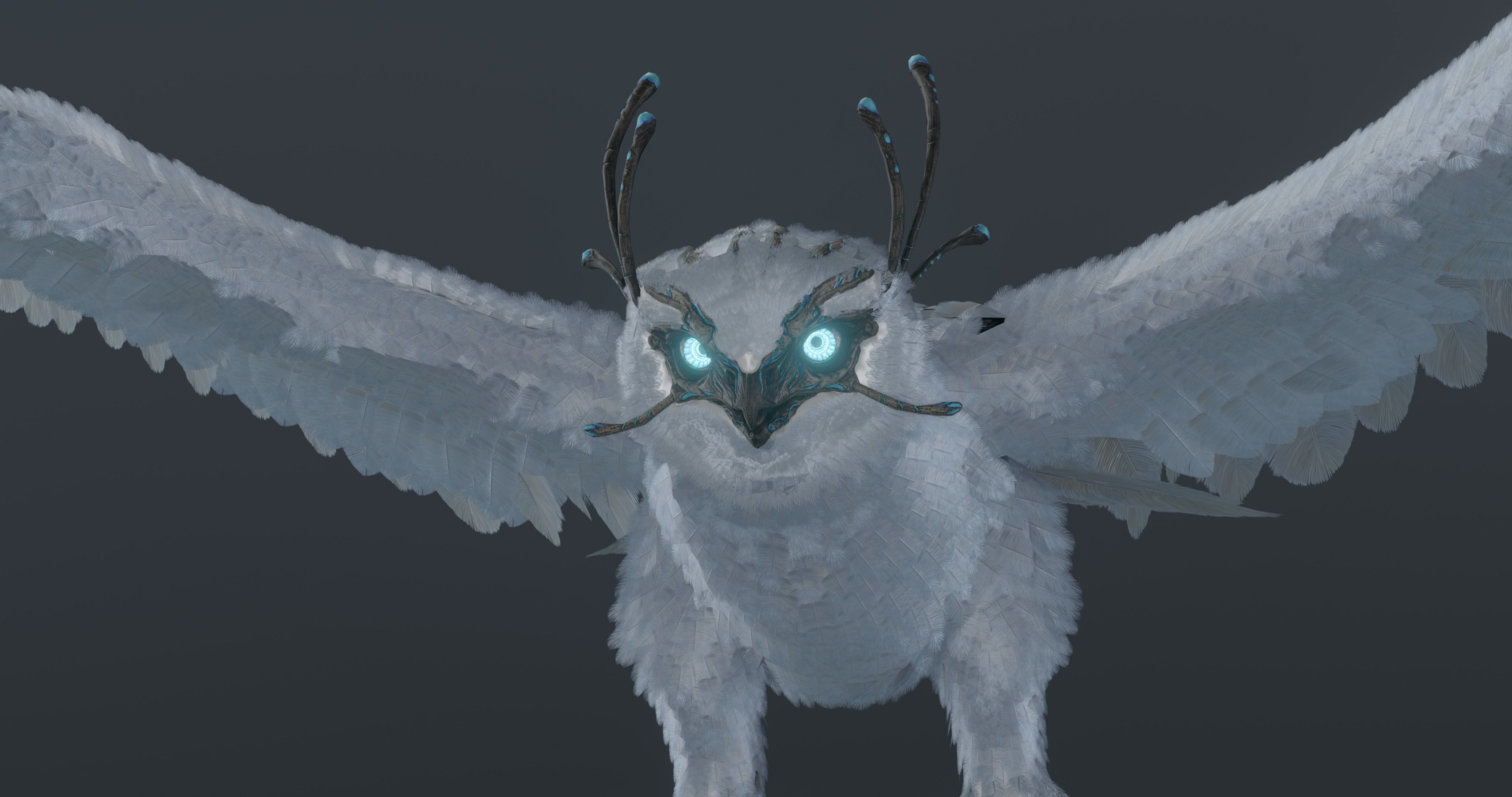 Mystic Owl - rigged Low-poly 3D model_21