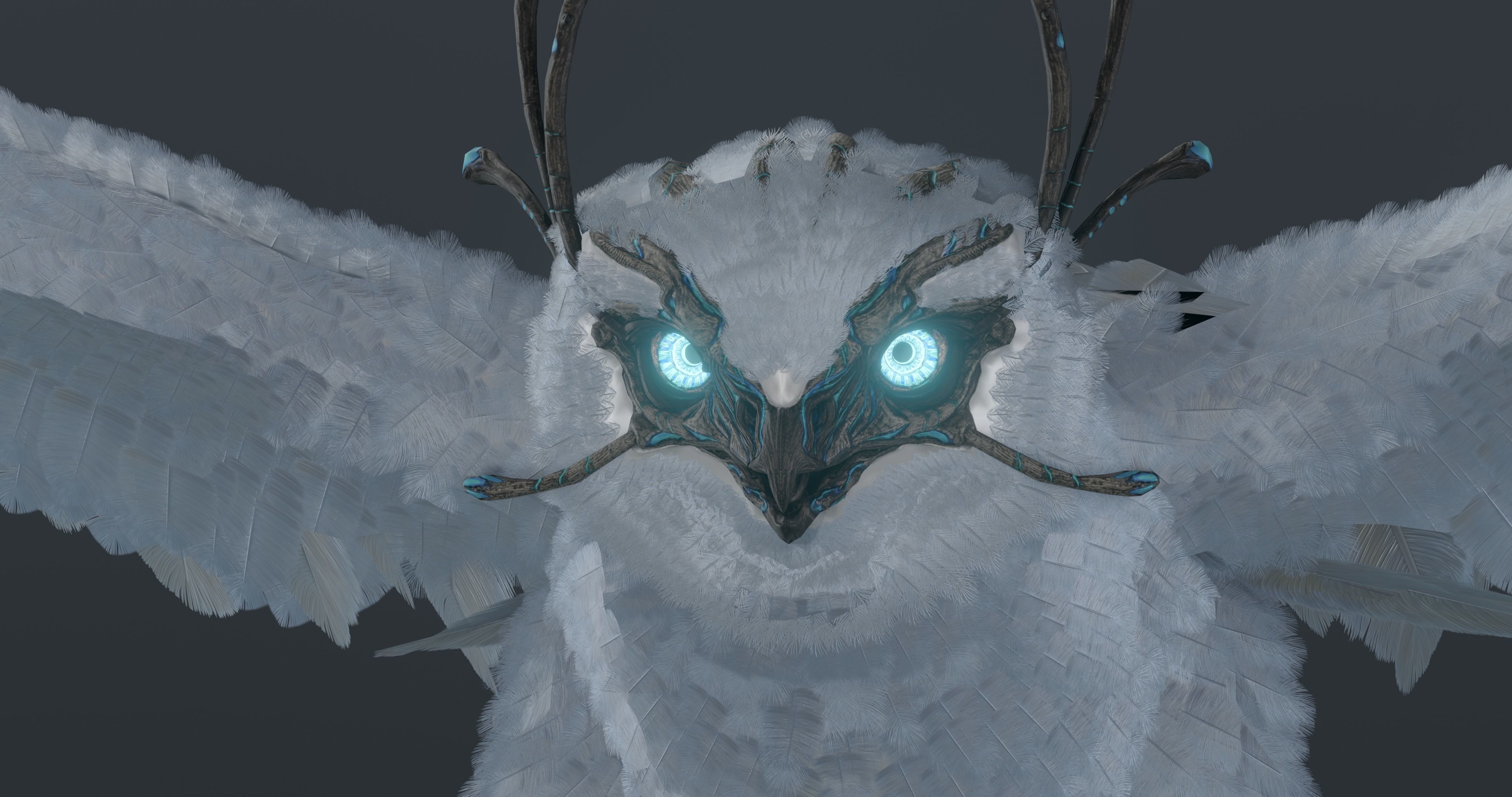 Mystic Owl - rigged Low-poly 3D model_22
