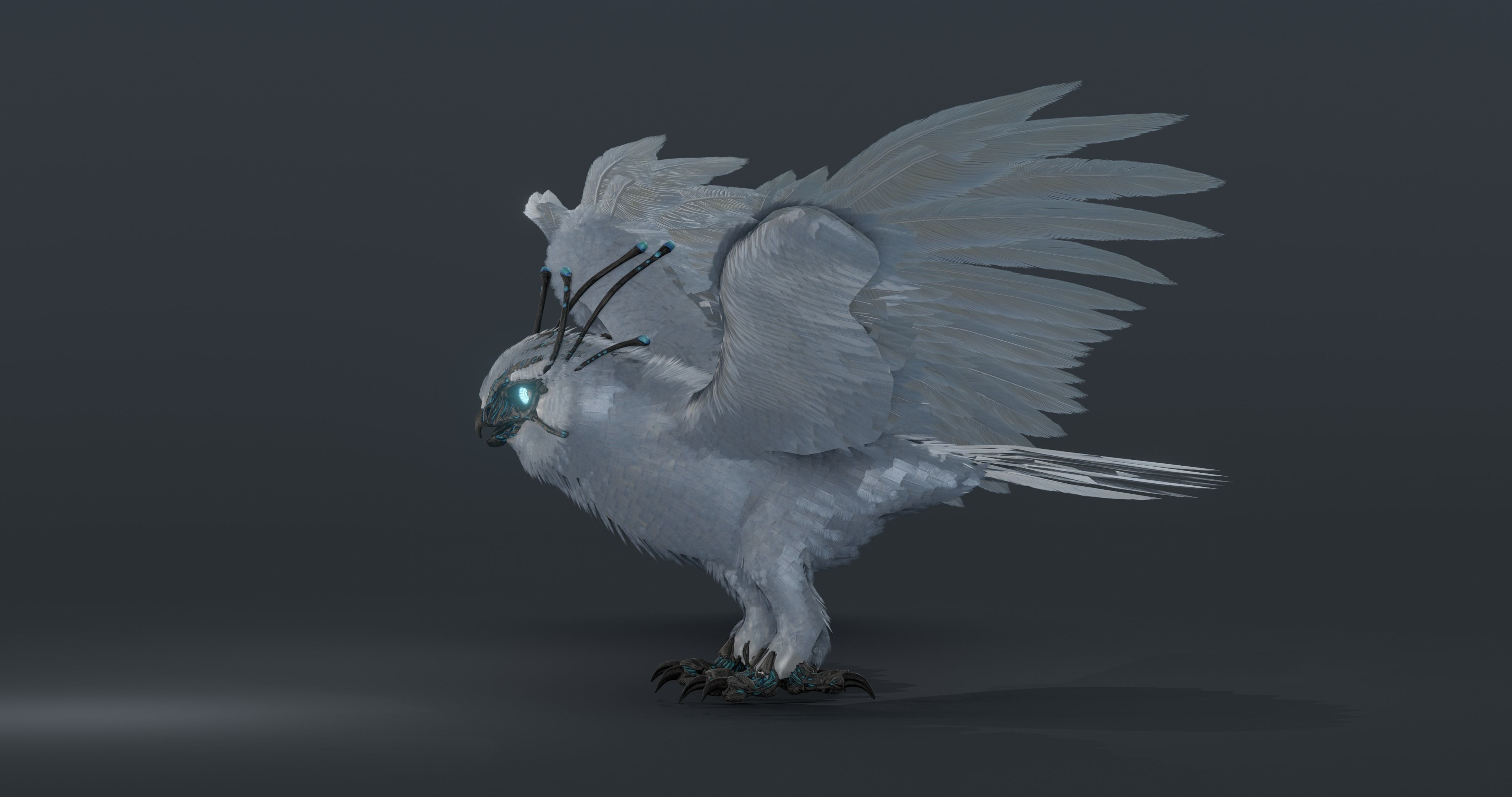 Mystic Owl - rigged Low-poly 3D model_9