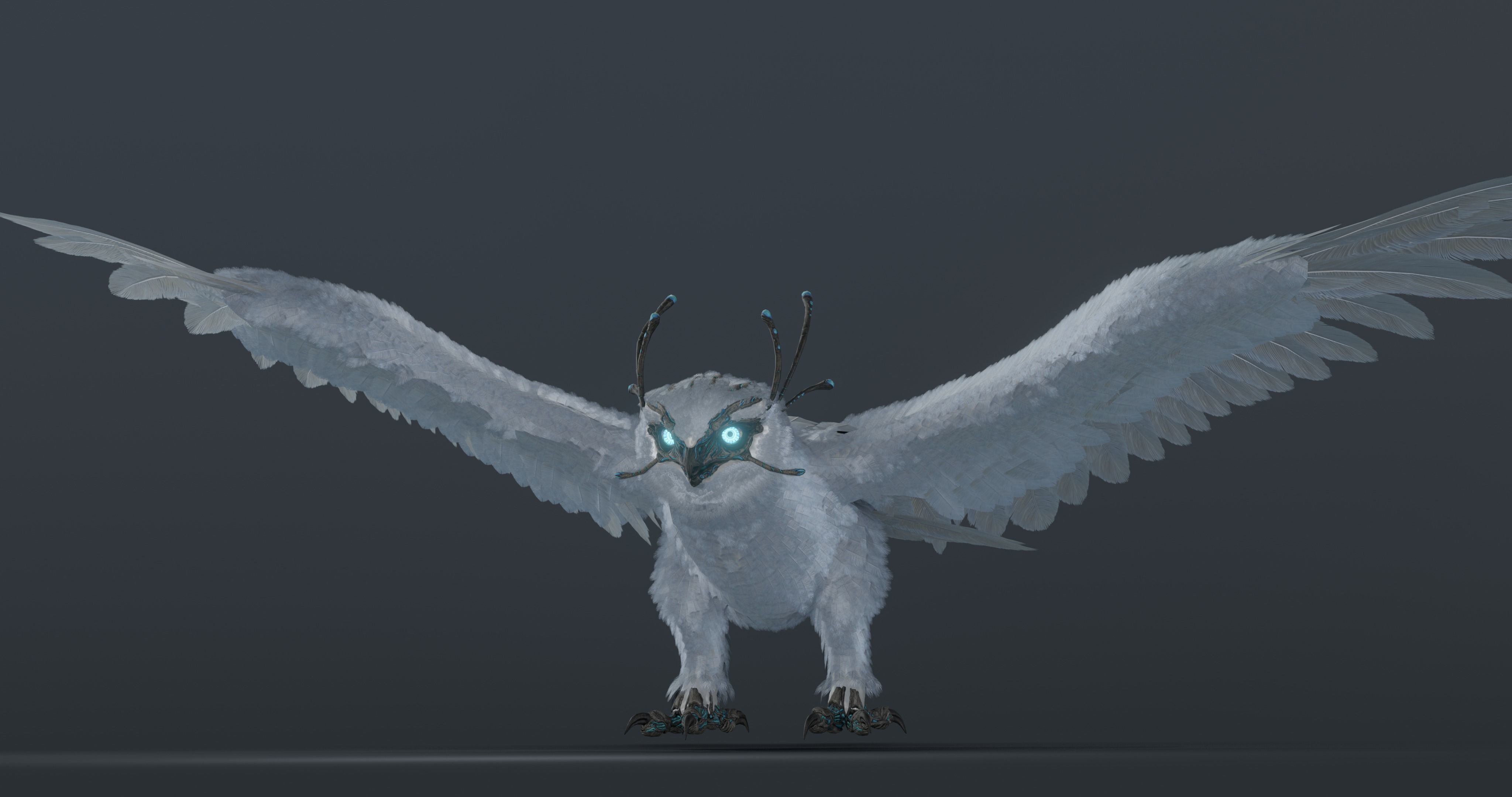 Mystic Owl - rigged Low-poly 3D model_18
