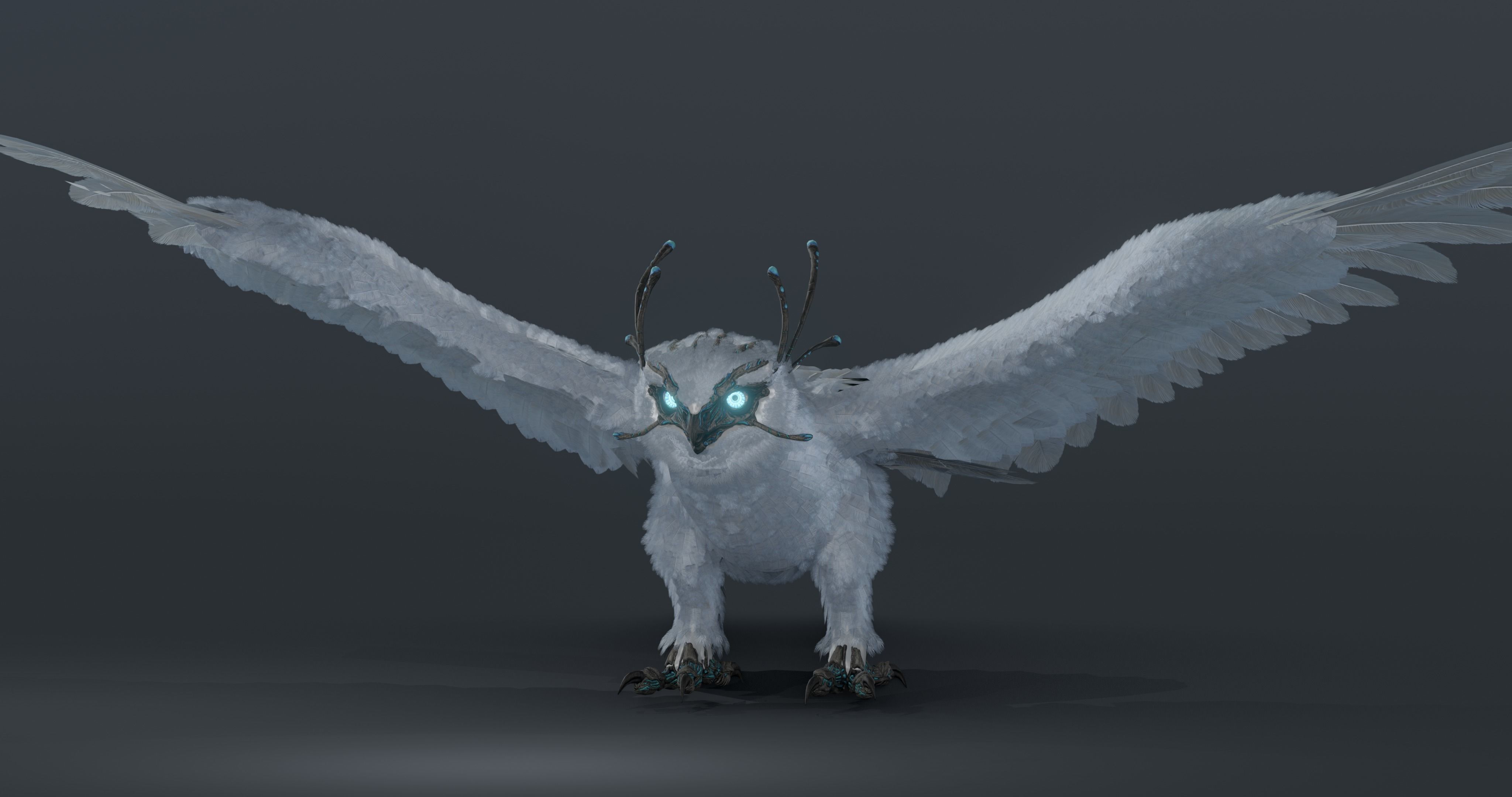 Mystic Owl - rigged Low-poly 3D model_11