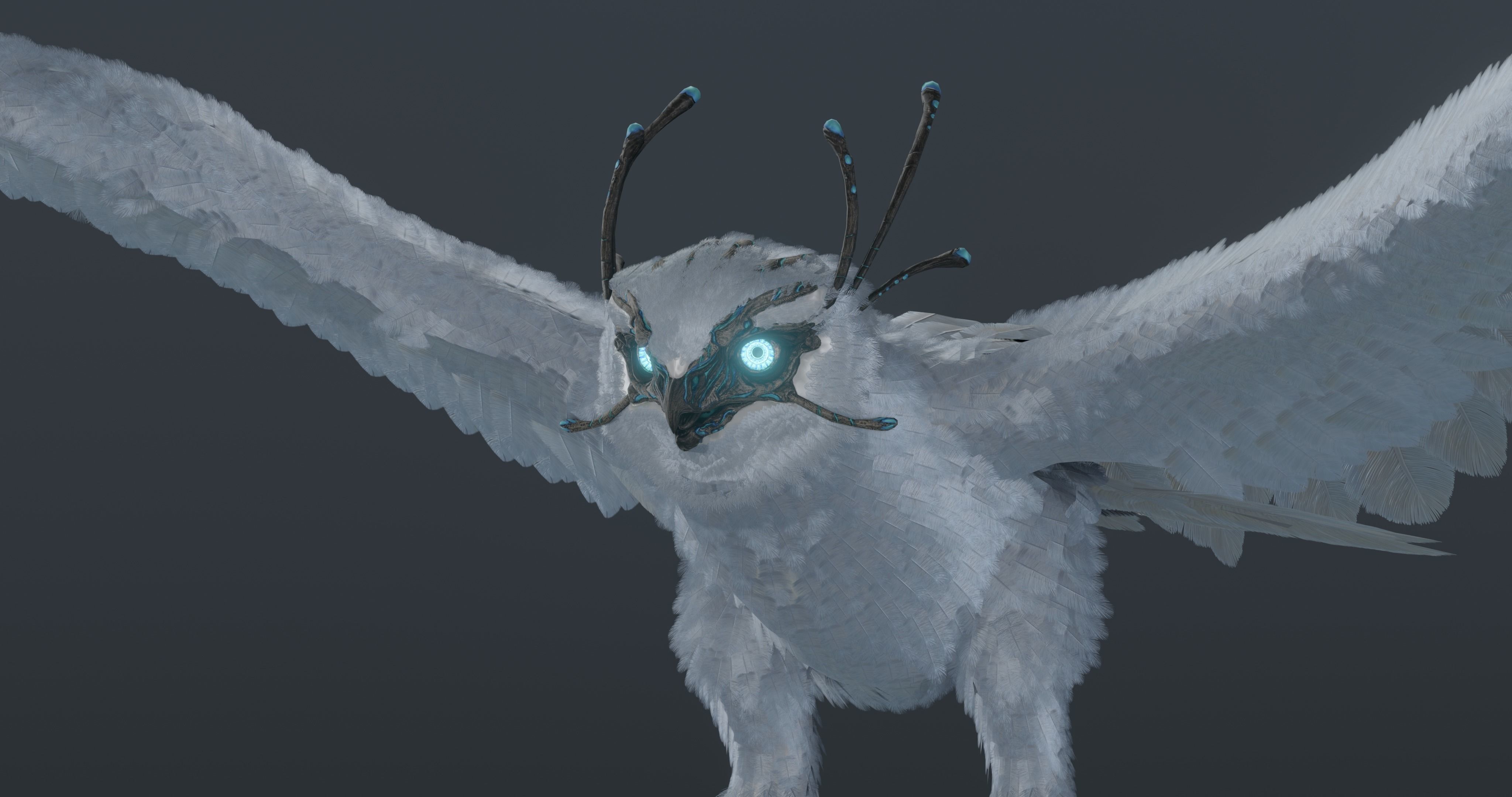 Mystic Owl - rigged Low-poly 3D model_20