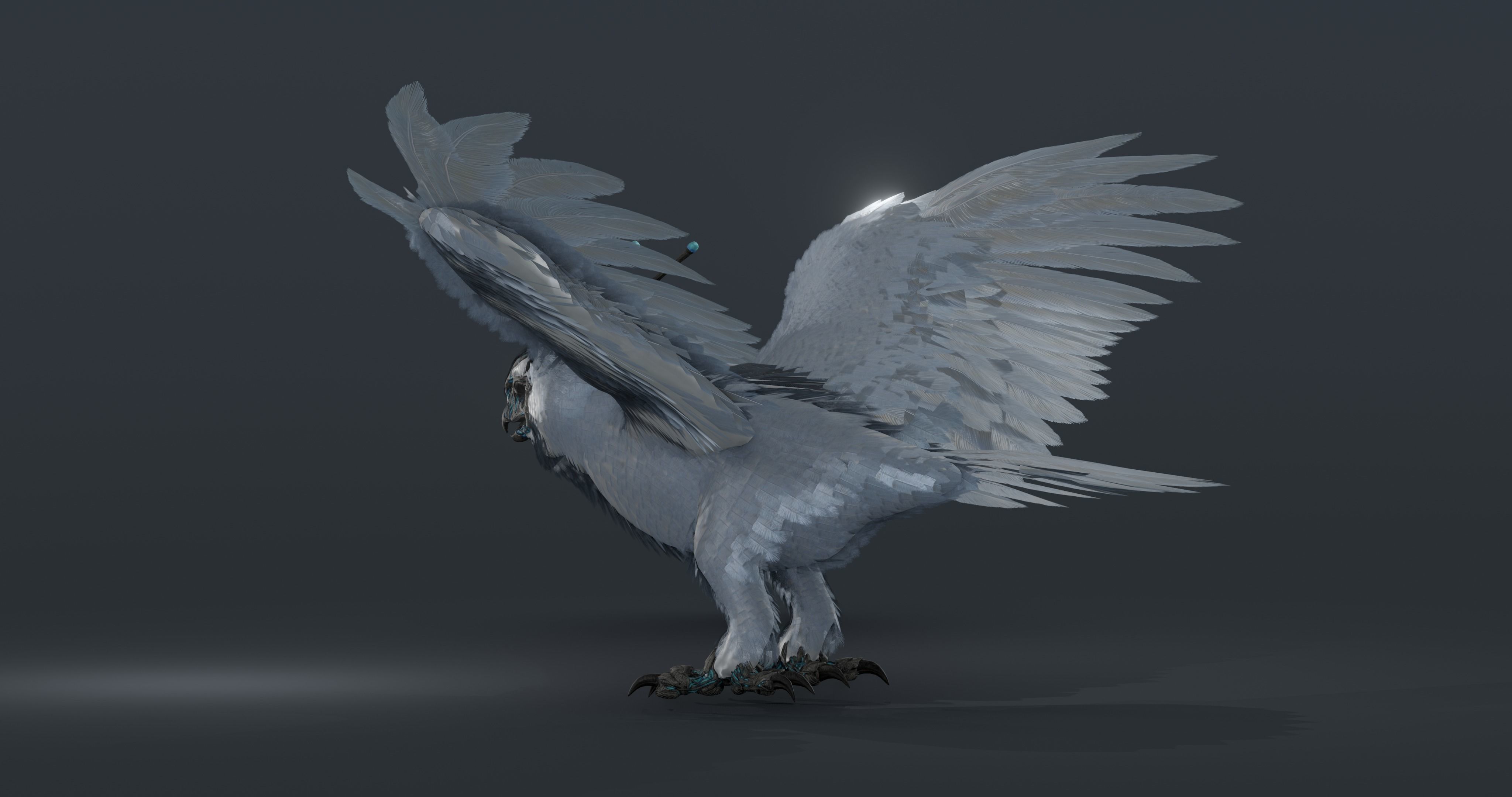Mystic Owl - rigged Low-poly 3D model_8
