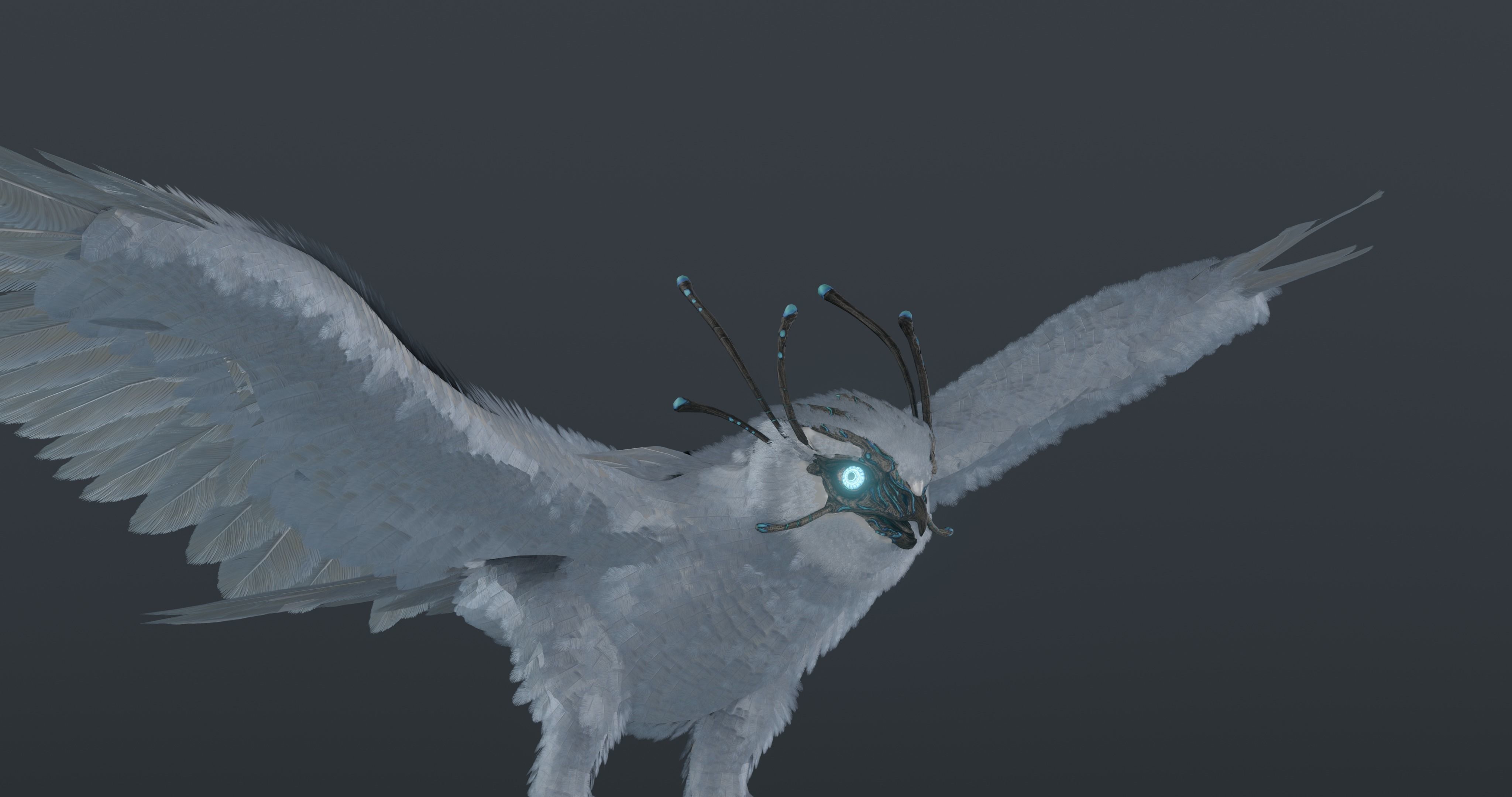 Mystic Owl - rigged Low-poly 3D model_23