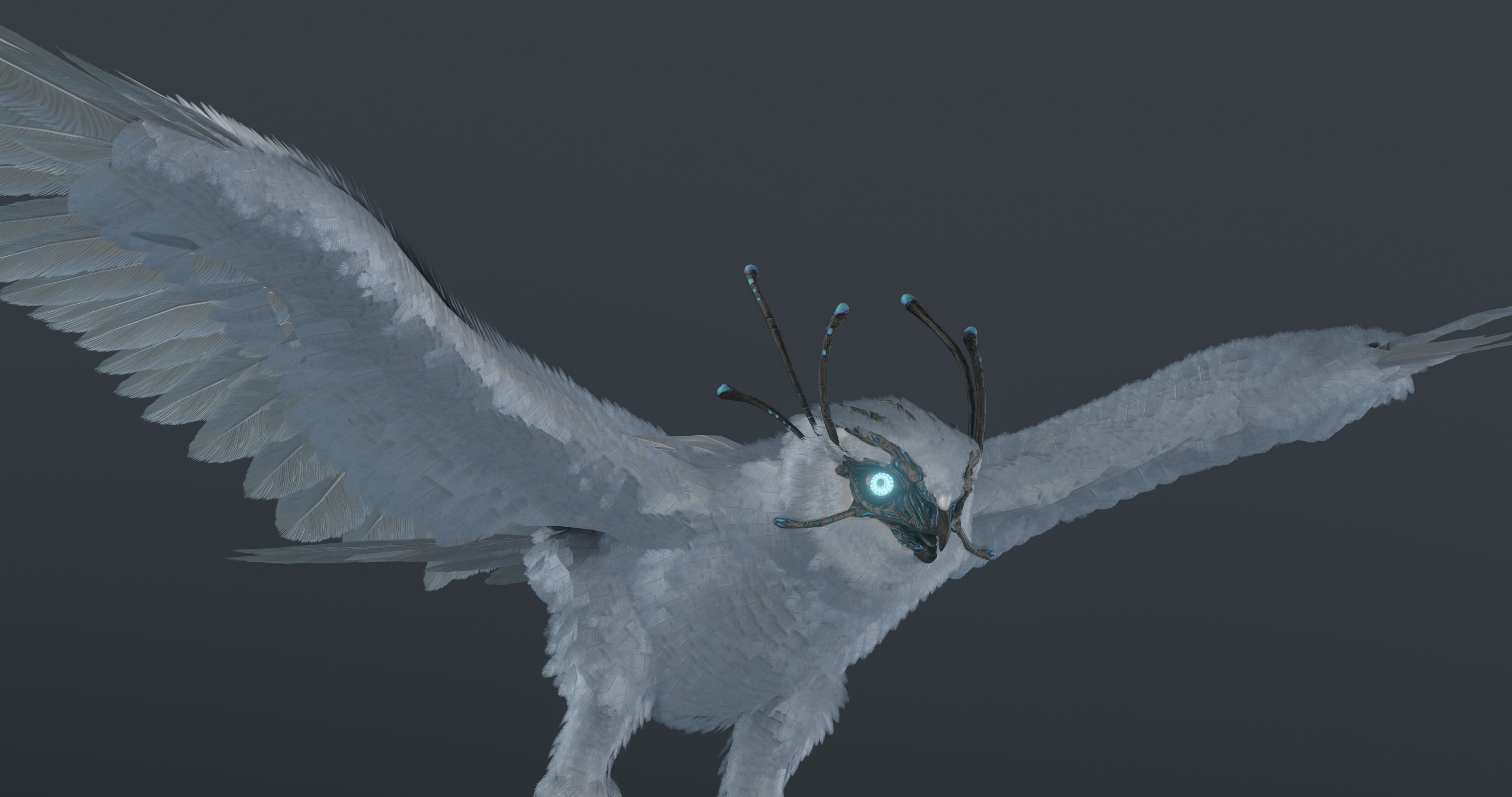 Mystic Owl - rigged Low-poly 3D model_24