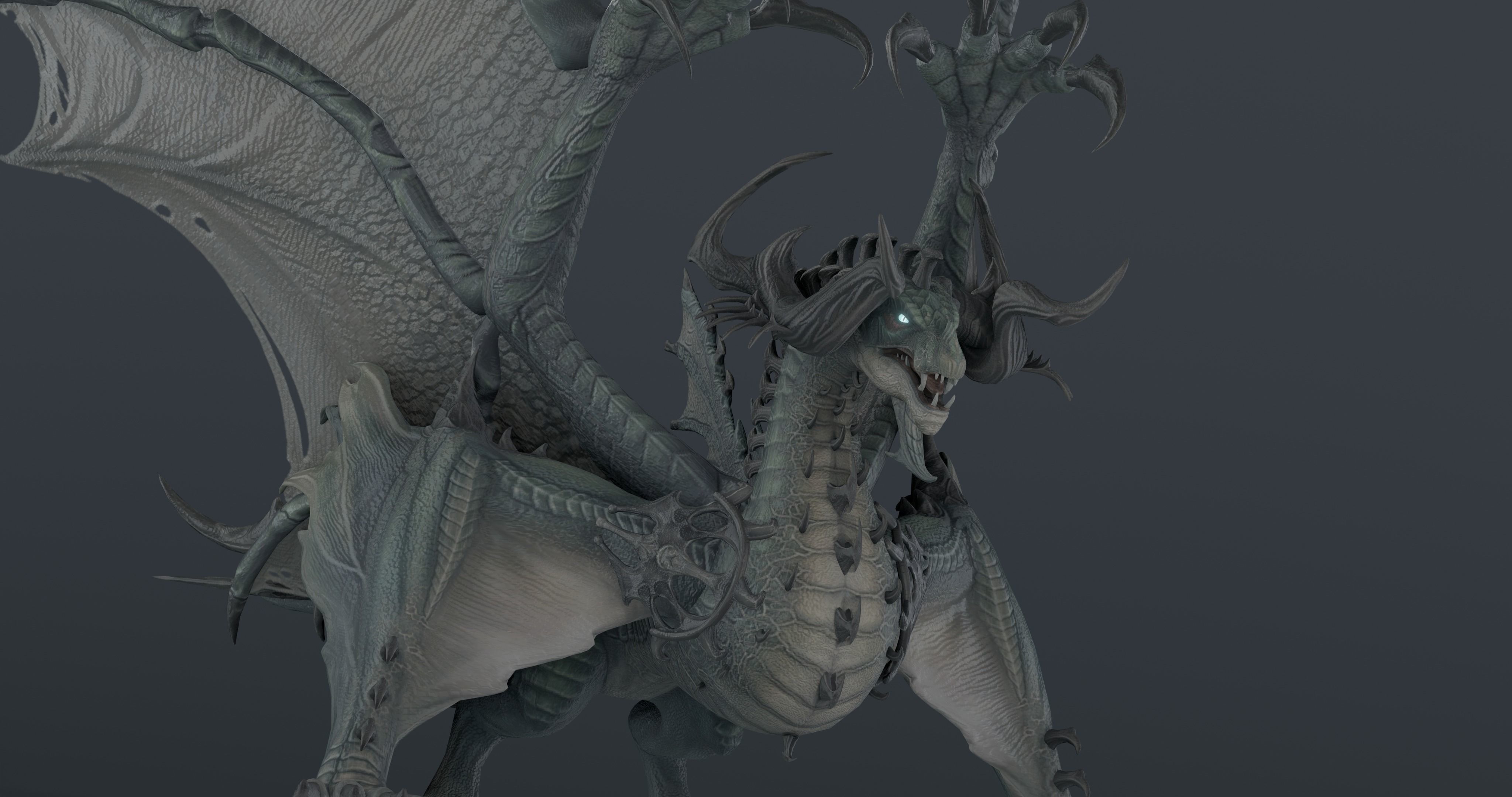 Snake dragon - rigged blender model Low-poly 3D model_24