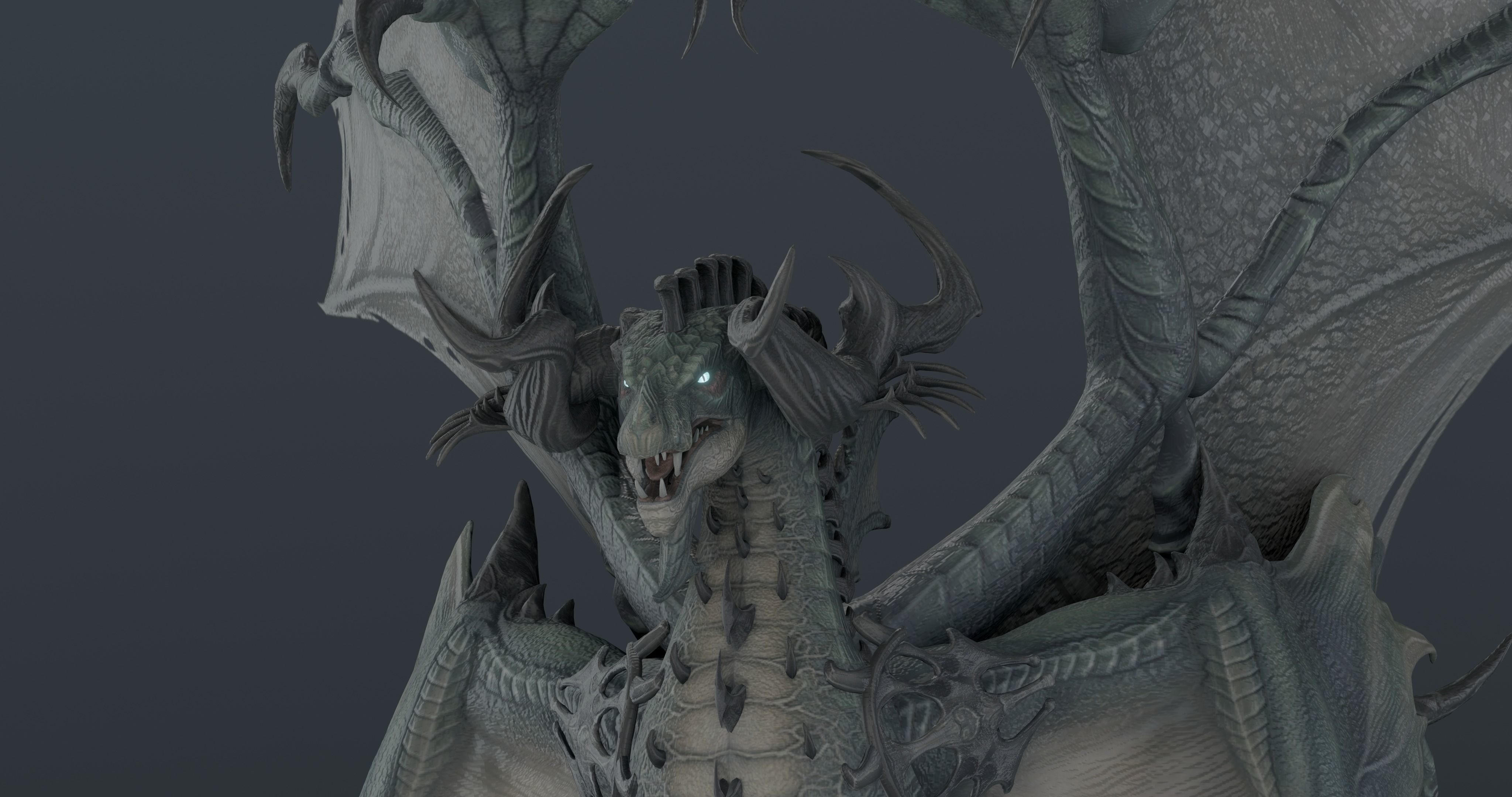 Snake dragon - rigged blender model Low-poly 3D model_21