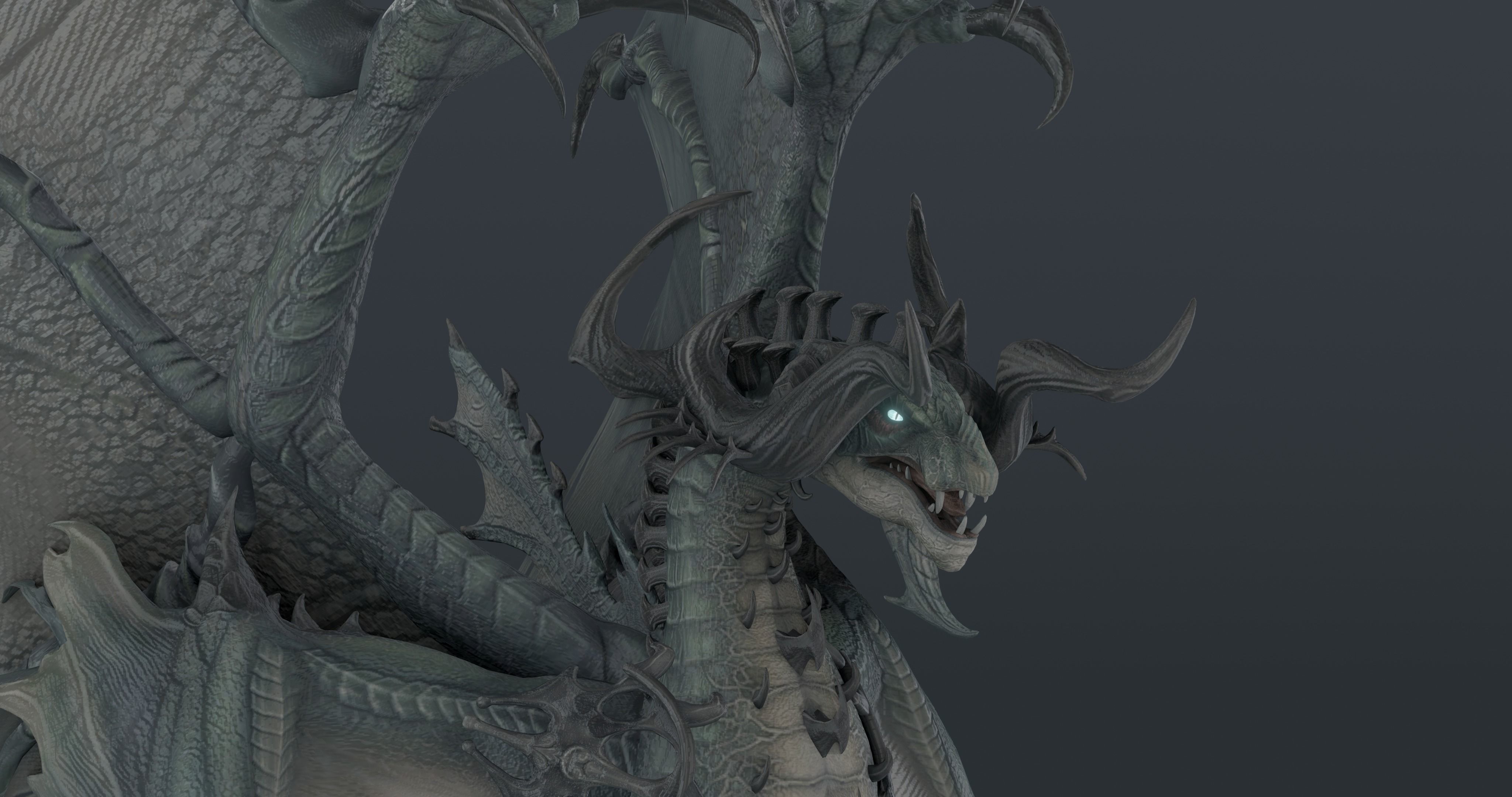 Snake dragon - rigged blender model Low-poly 3D model_15