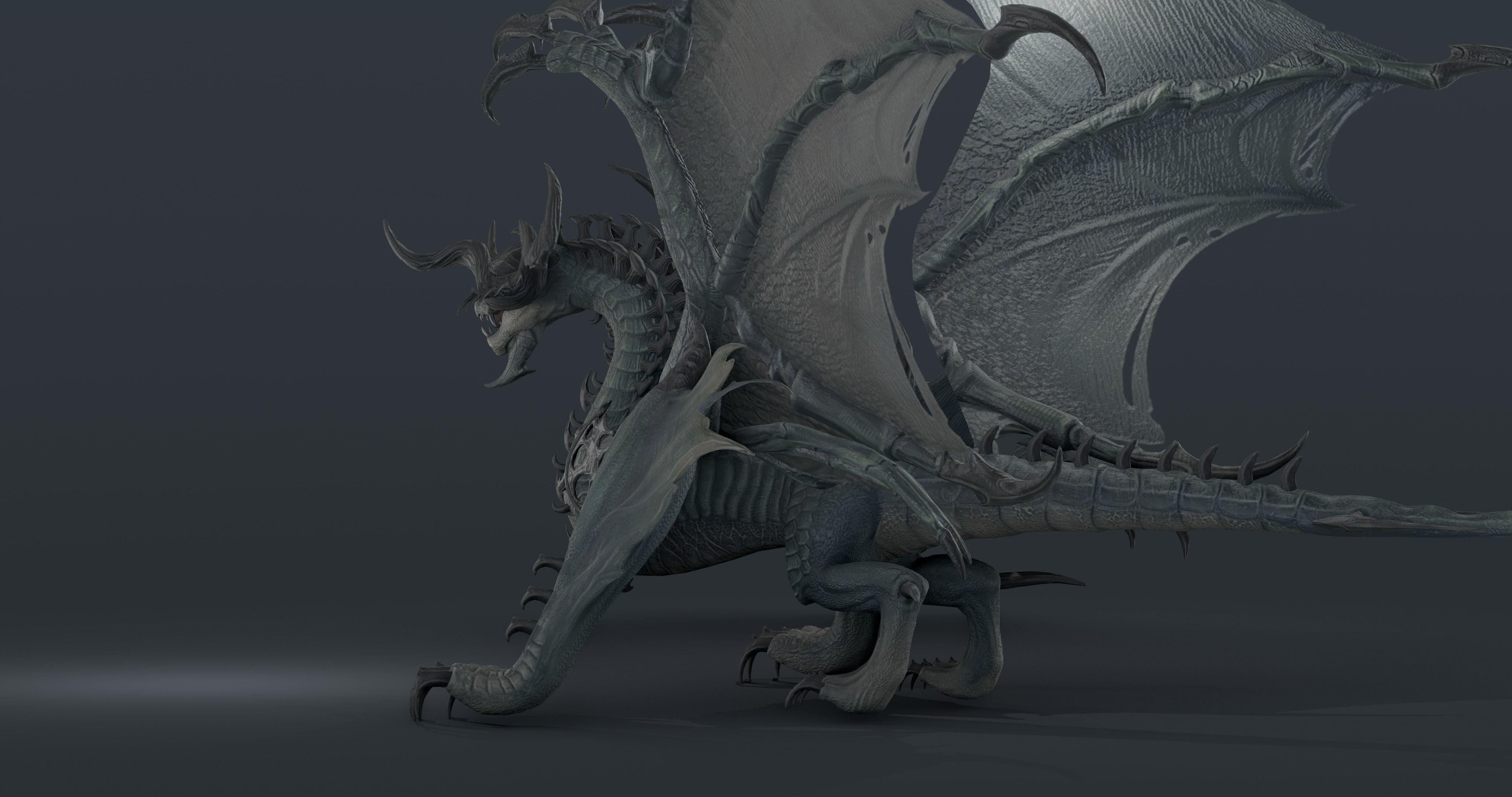 Snake dragon - rigged blender model Low-poly 3D model_8