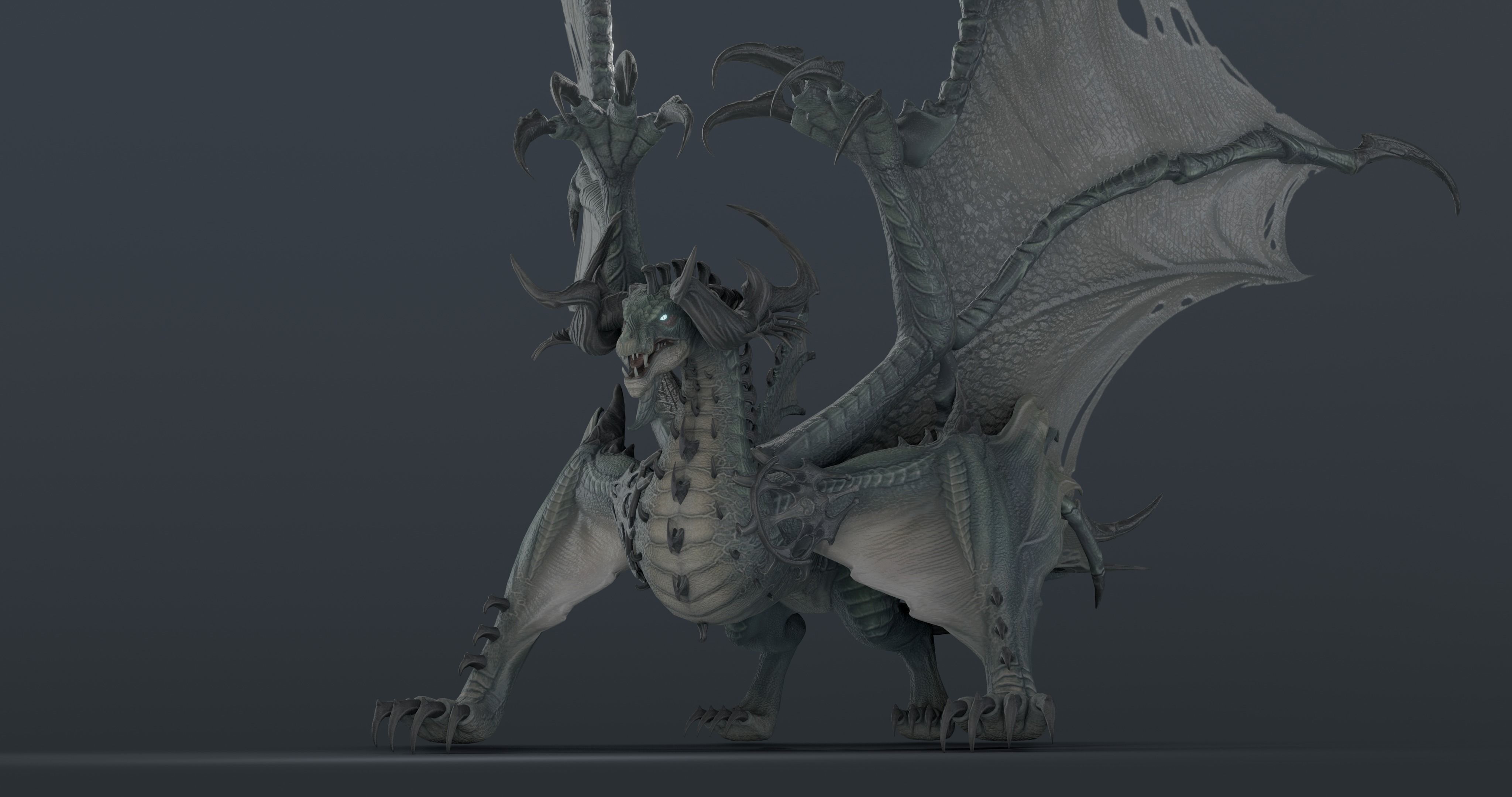 Snake dragon - rigged blender model Low-poly 3D model_18