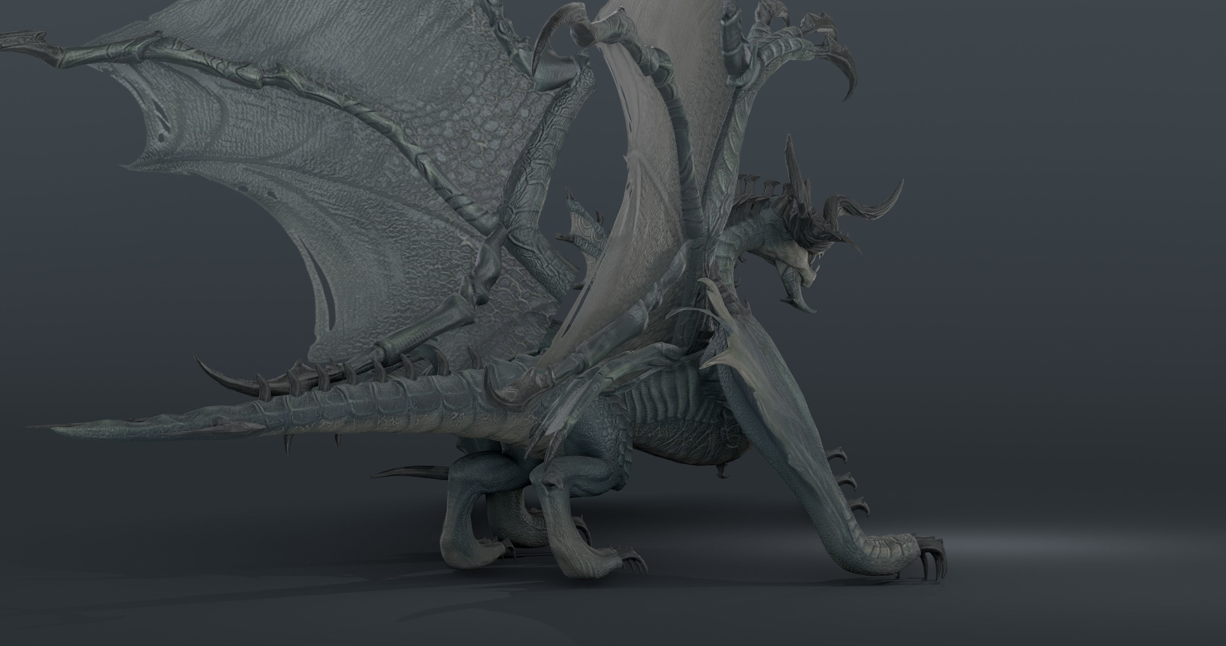 Snake dragon - rigged blender model Low-poly 3D model_5