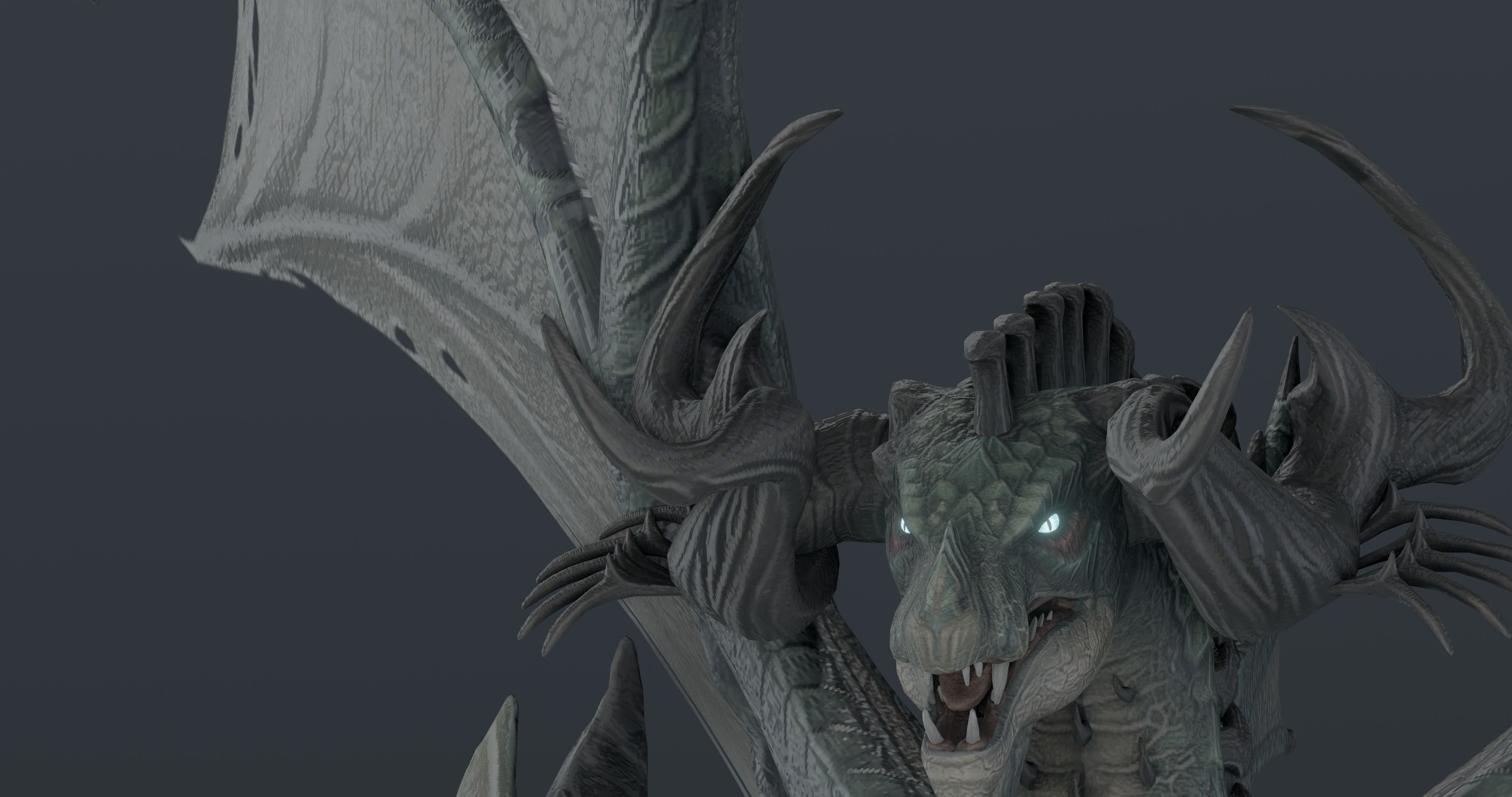 Snake dragon - rigged blender model Low-poly 3D model_22