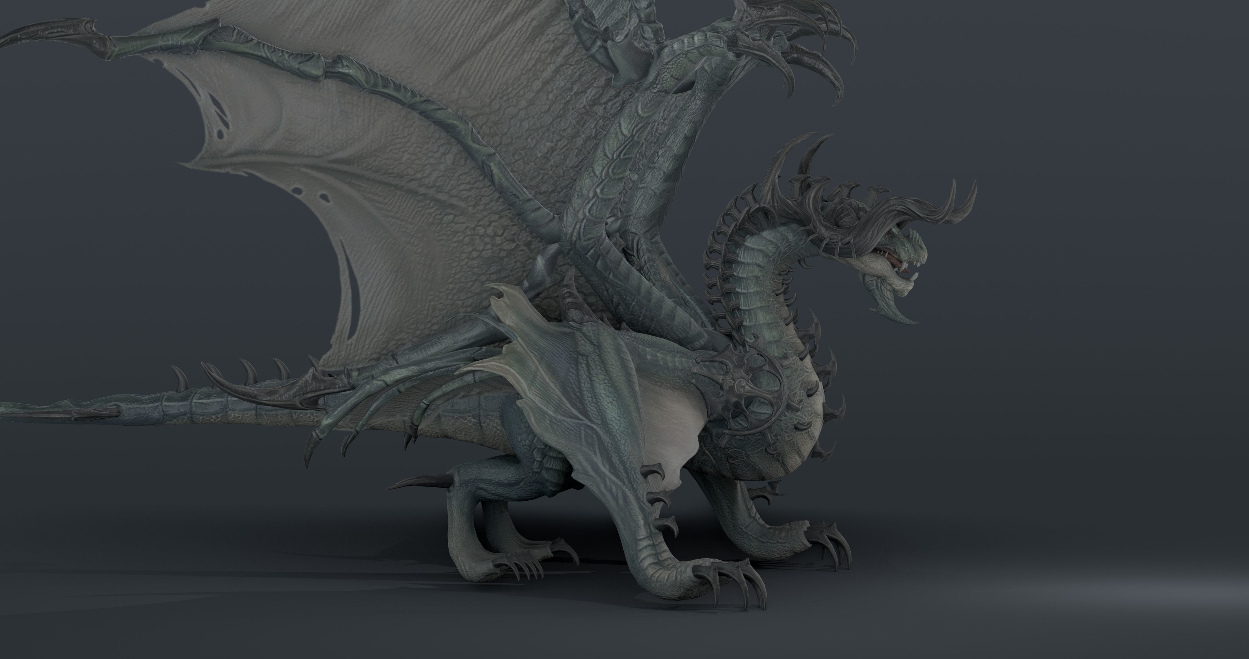 Snake dragon - rigged blender model Low-poly 3D model_3