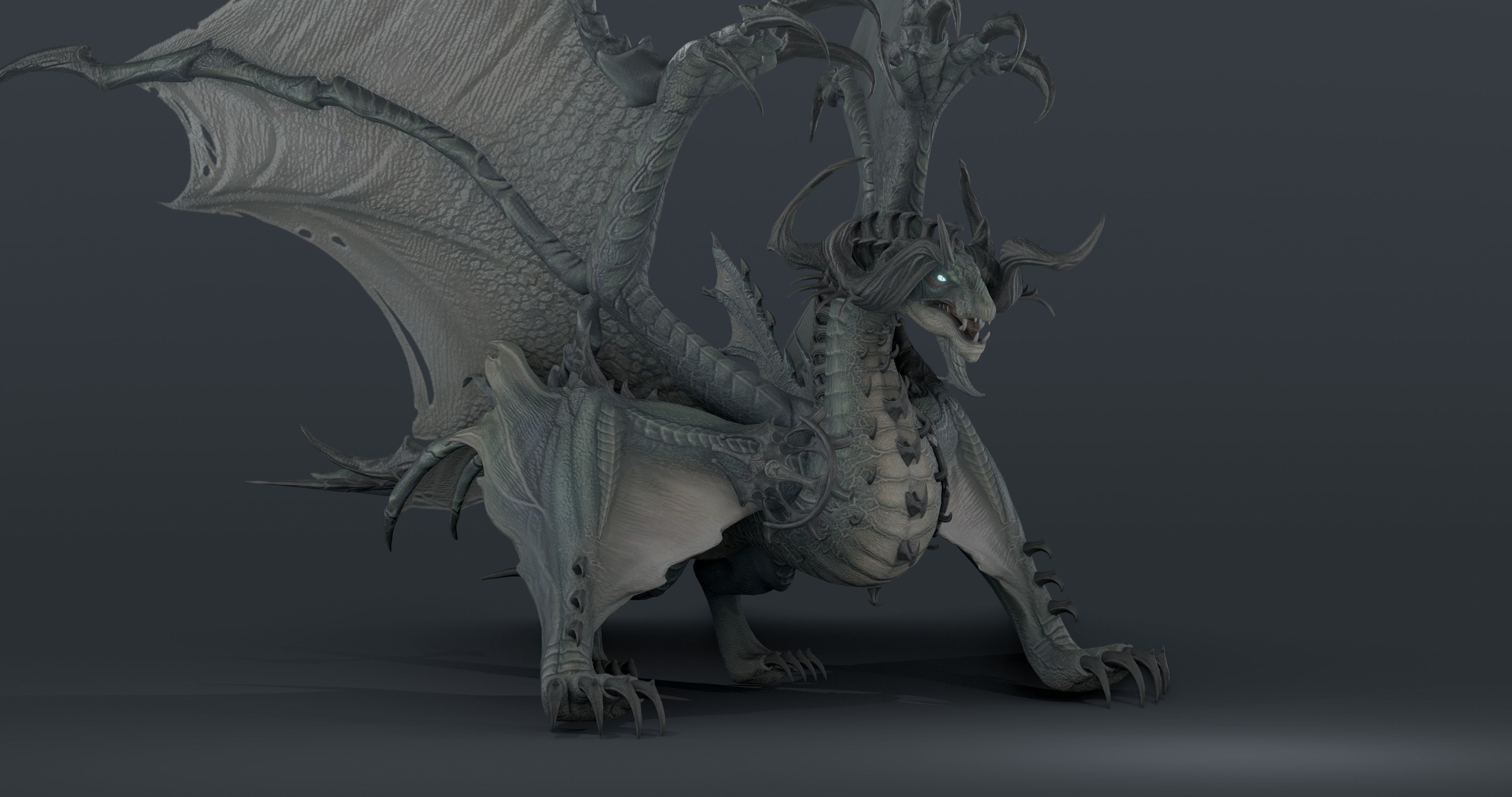 Snake dragon - rigged blender model Low-poly 3D model_14