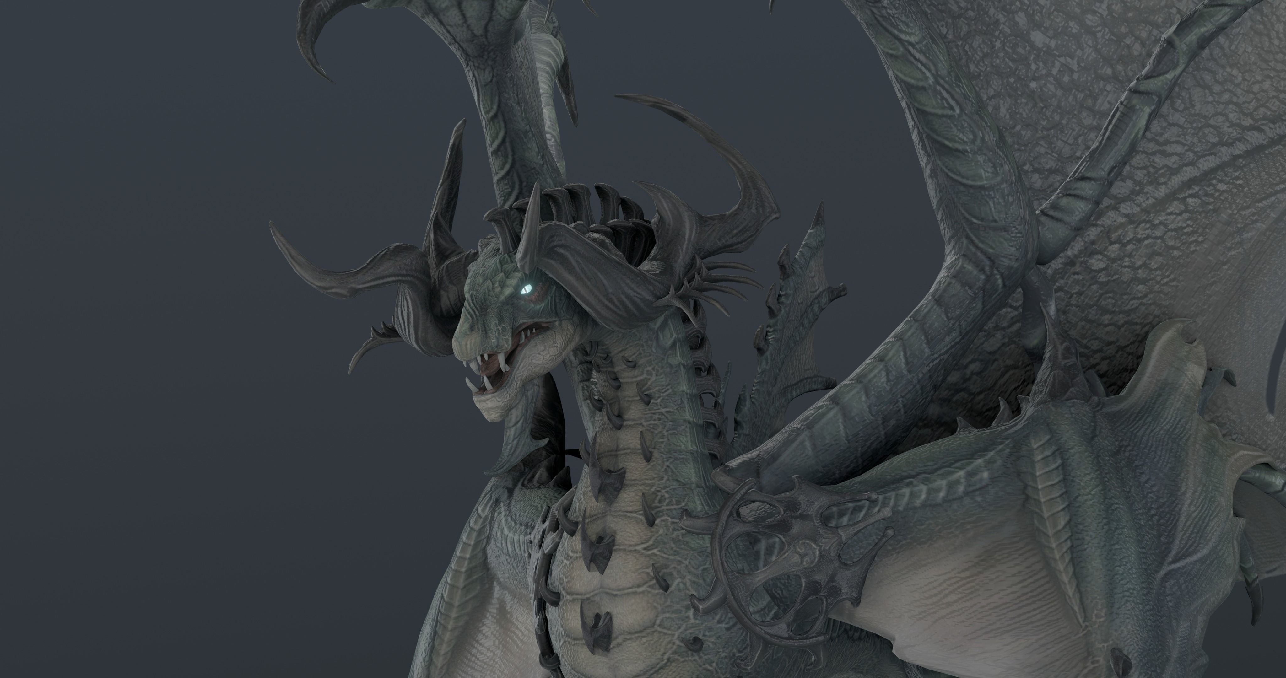 Snake dragon - rigged blender model Low-poly 3D model_20