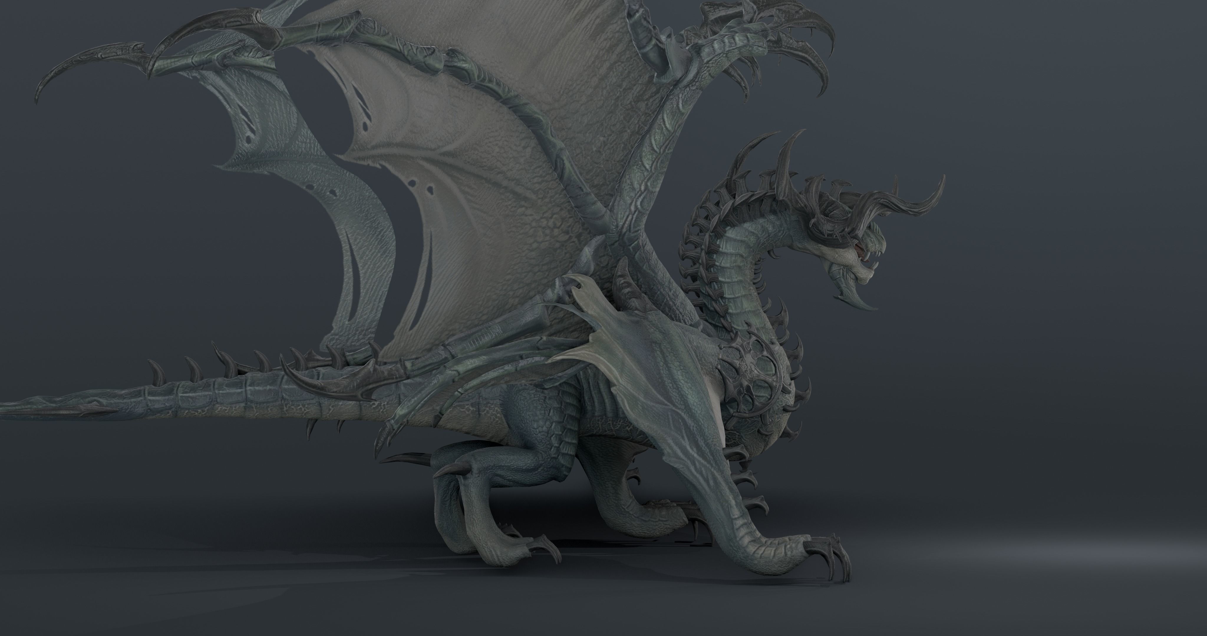 Snake dragon - rigged blender model Low-poly 3D model_4