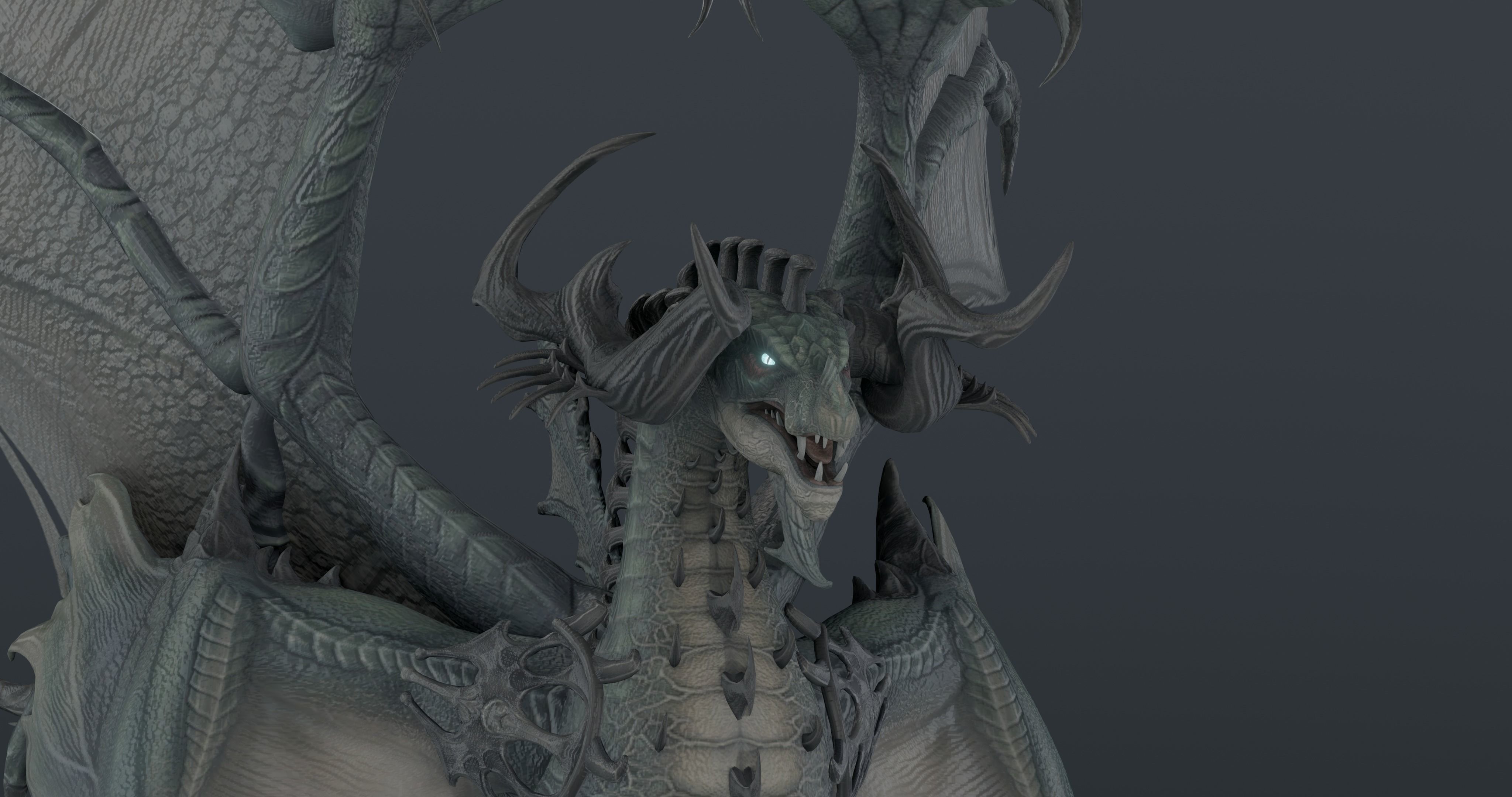 Snake dragon - rigged blender model Low-poly 3D model_16