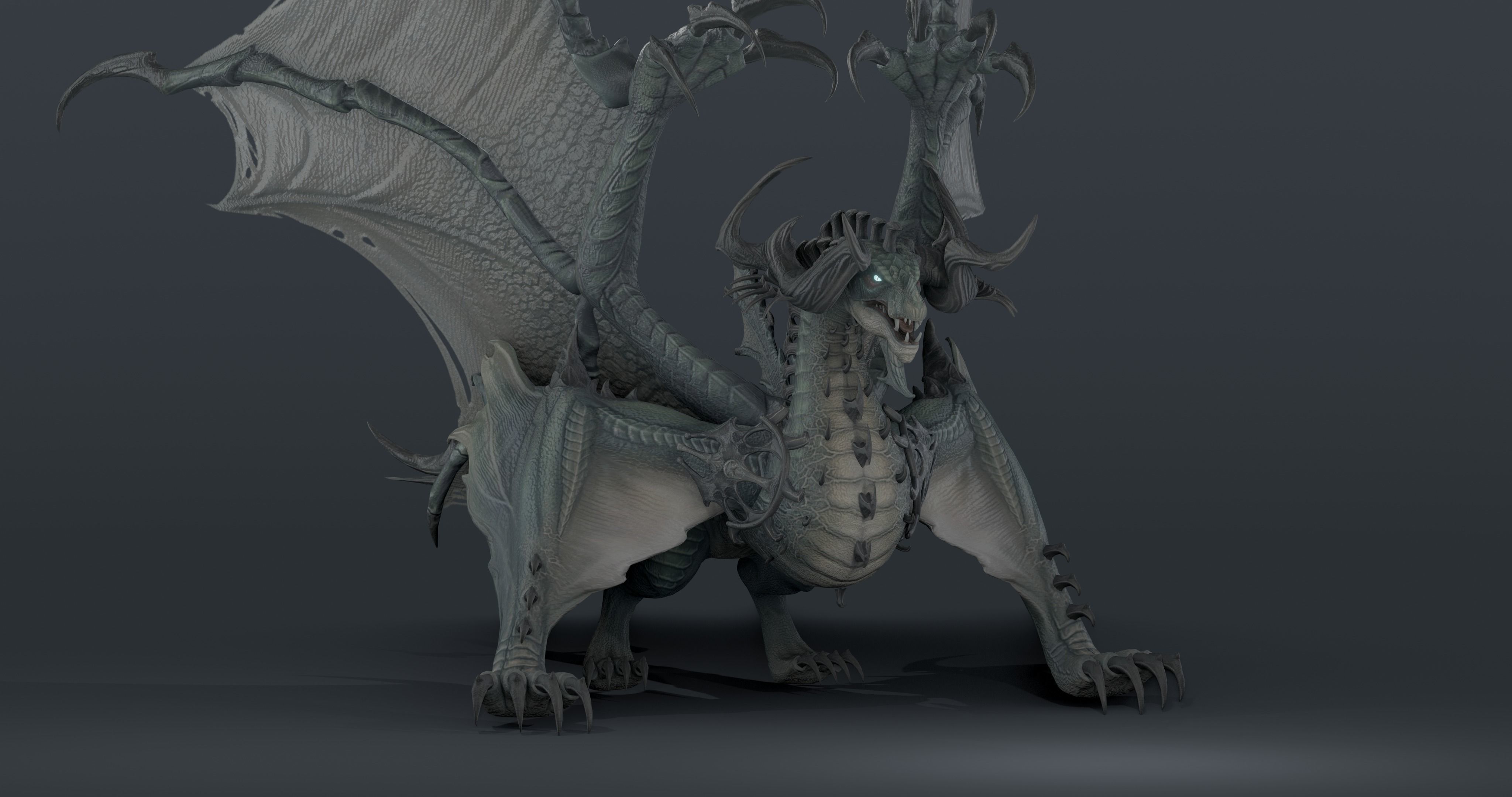 Snake dragon - rigged blender model Low-poly 3D model_13