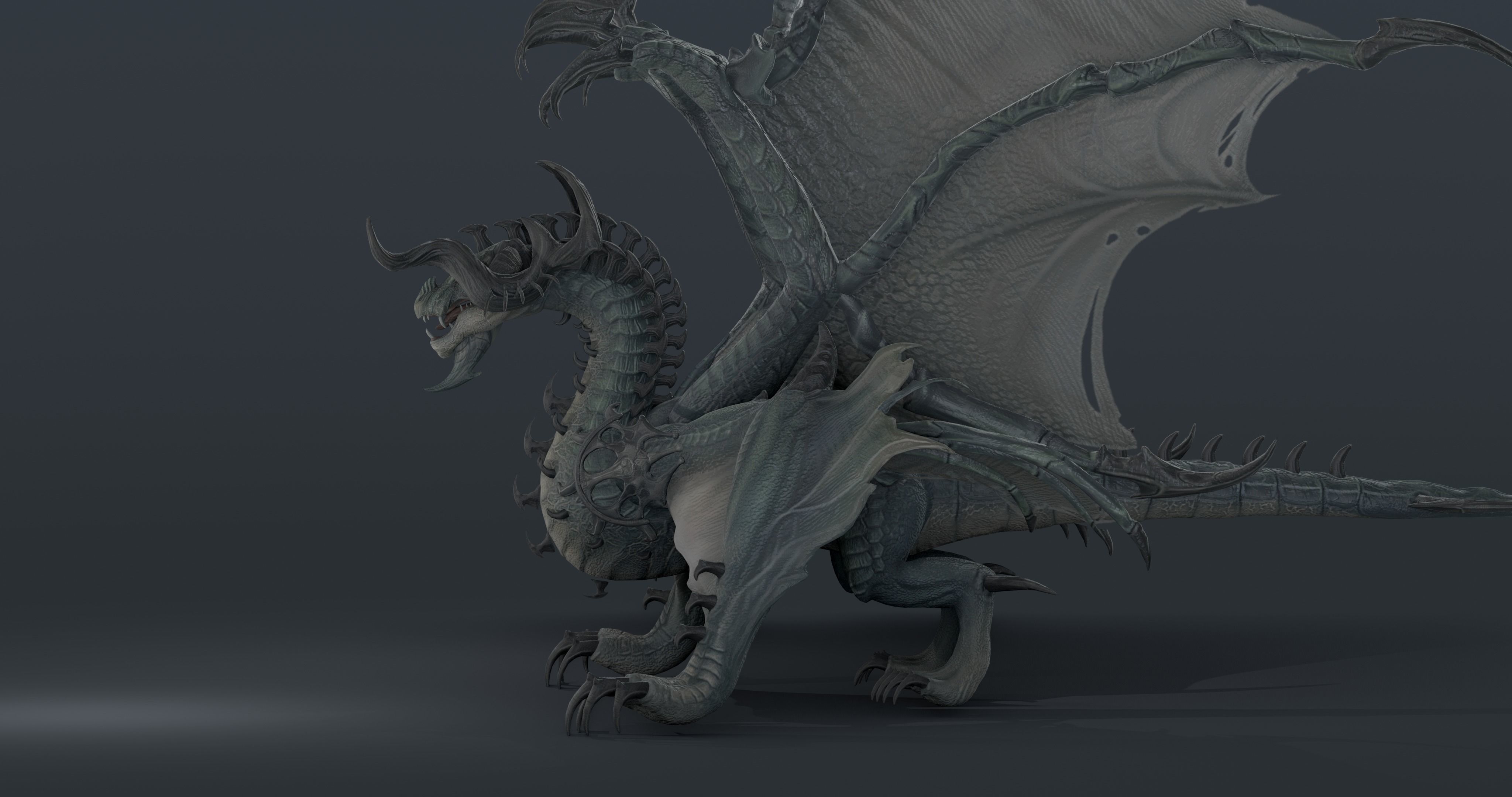 Snake dragon - rigged blender model Low-poly 3D model_9