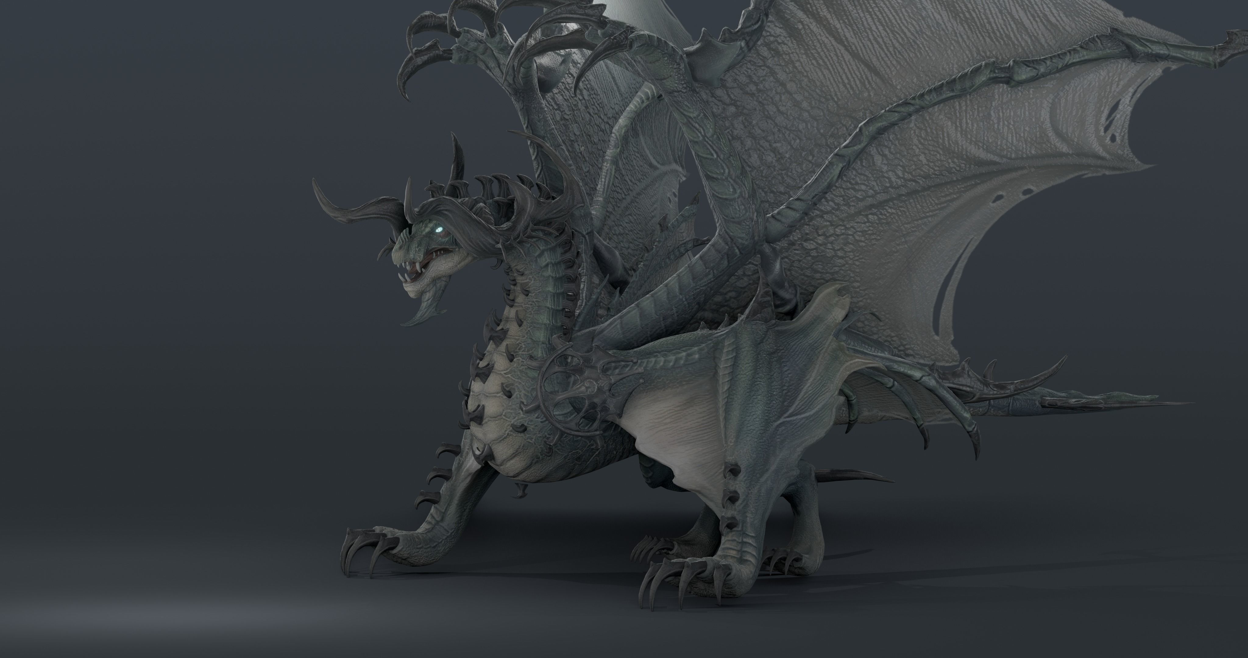 Snake dragon - rigged blender model Low-poly 3D model_10