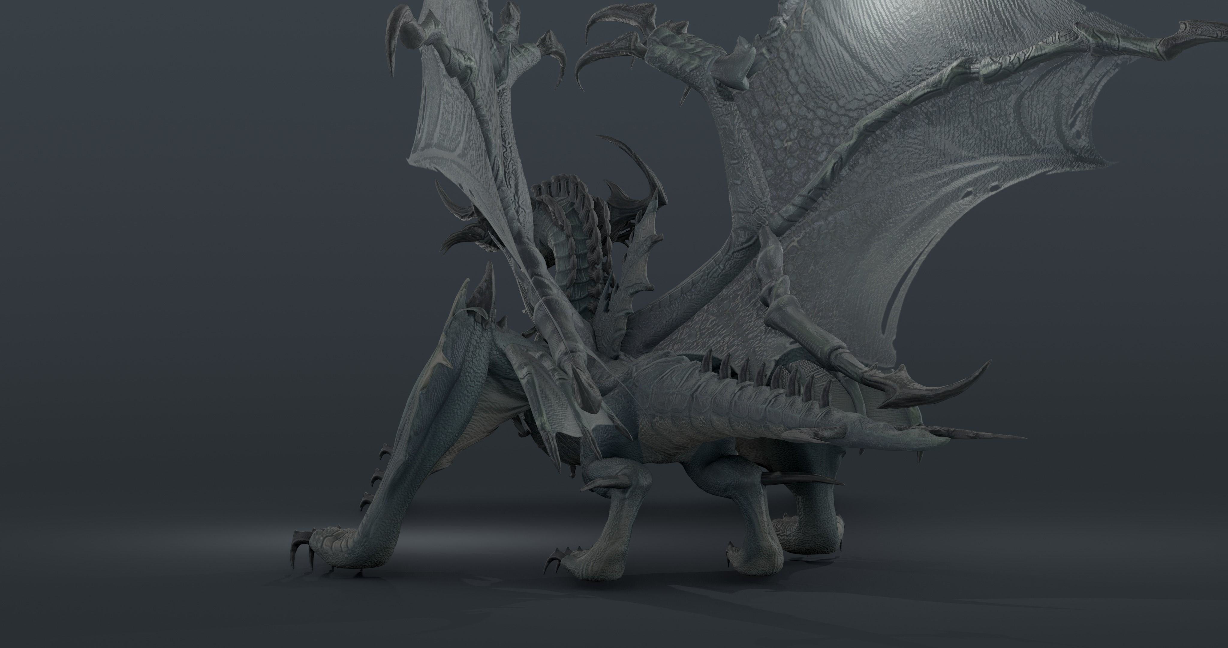 Snake dragon - rigged blender model Low-poly 3D model_7