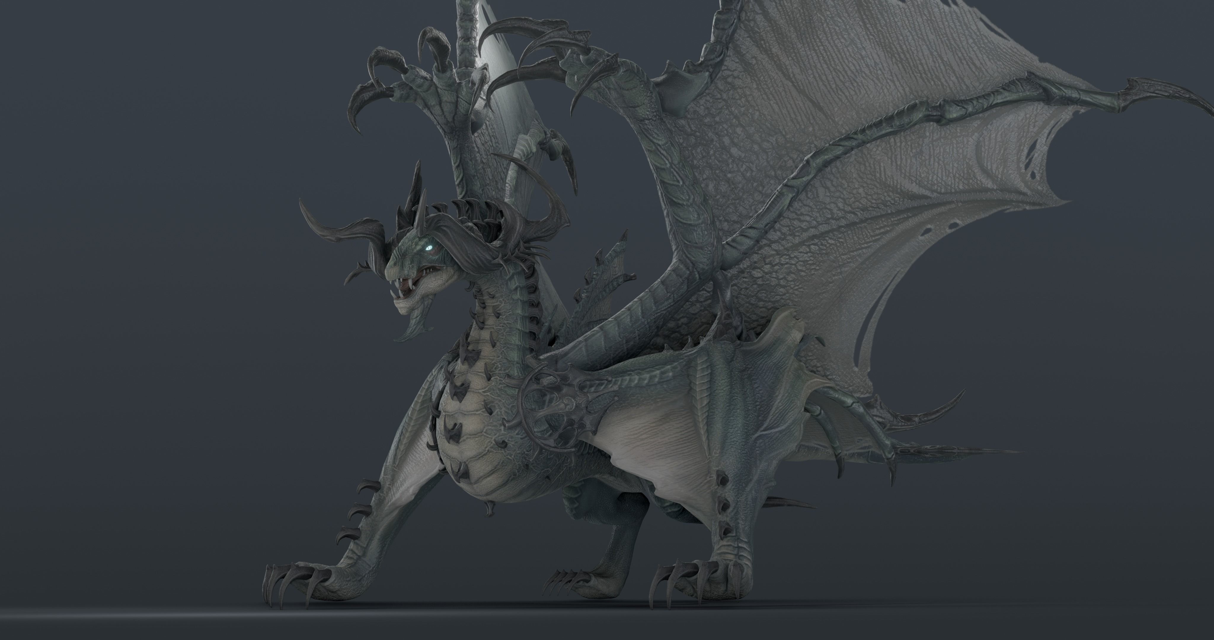 Snake dragon - rigged blender model Low-poly 3D model_19