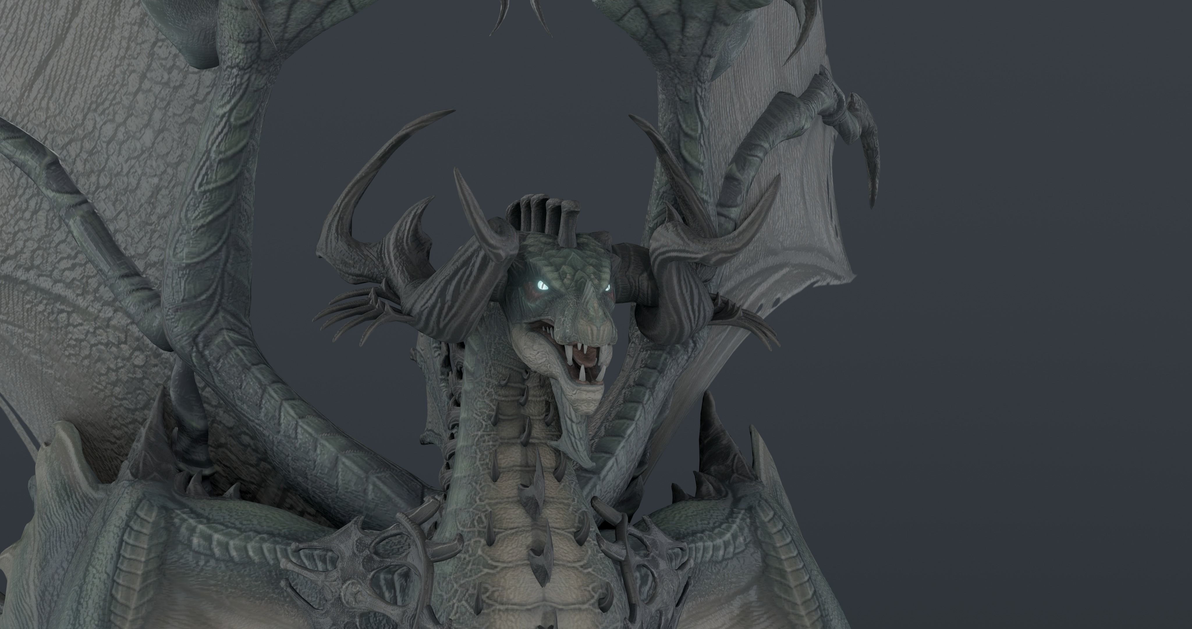 Snake dragon - rigged blender model Low-poly 3D model_17