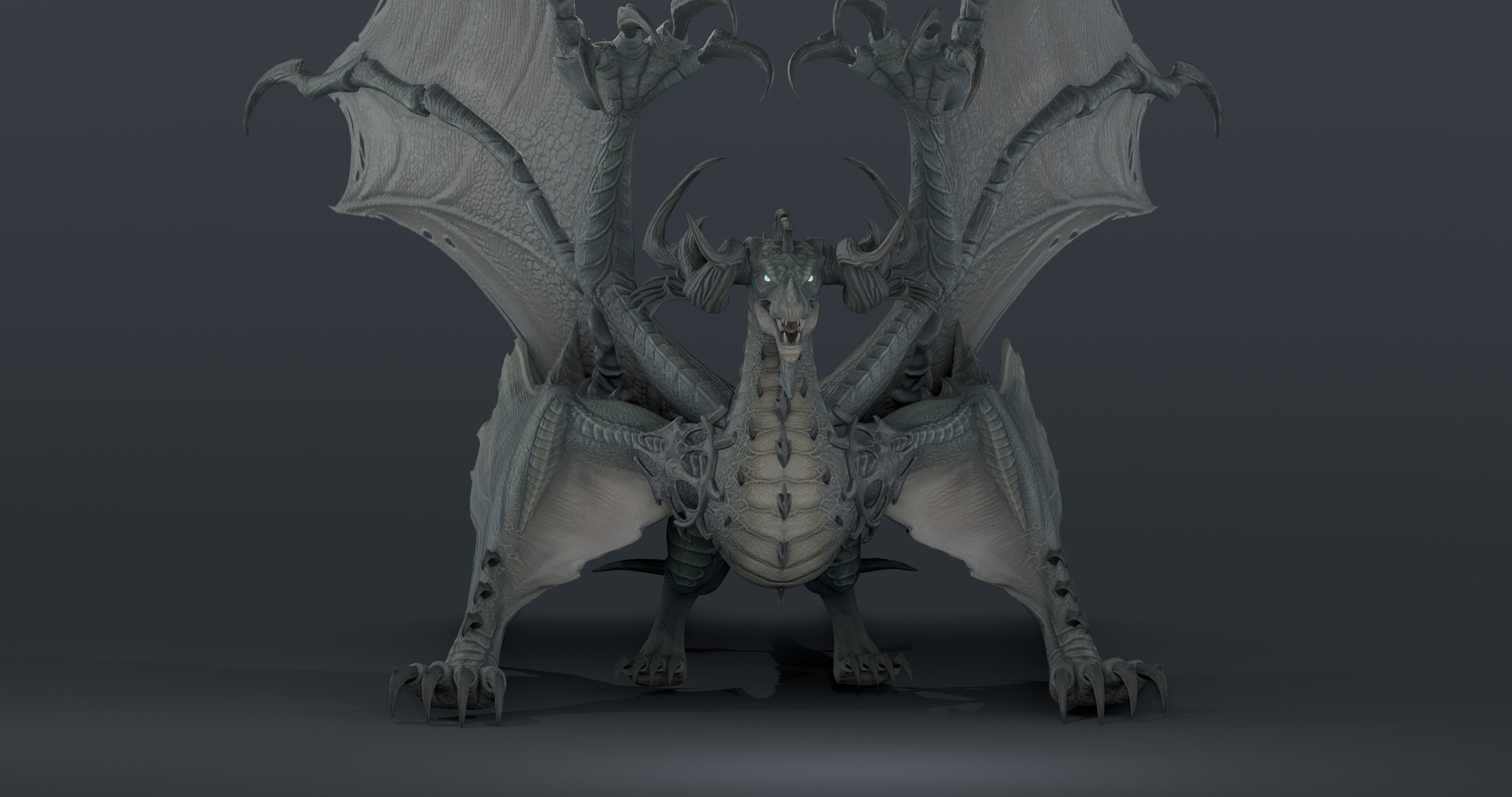 Snake dragon - rigged blender model Low-poly 3D model_12