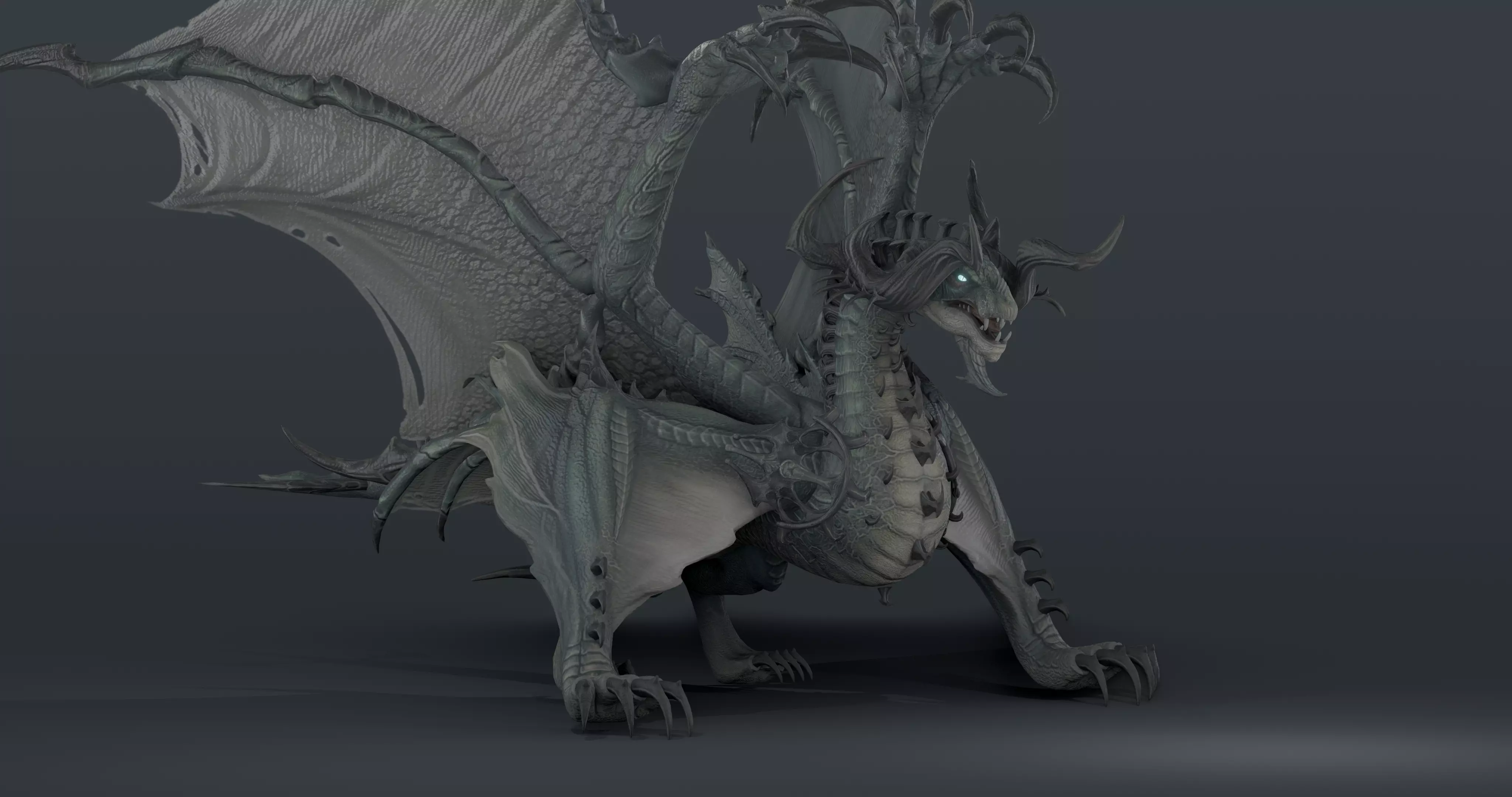 Snake dragon - rigged blender model Low-poly 3D model_0
