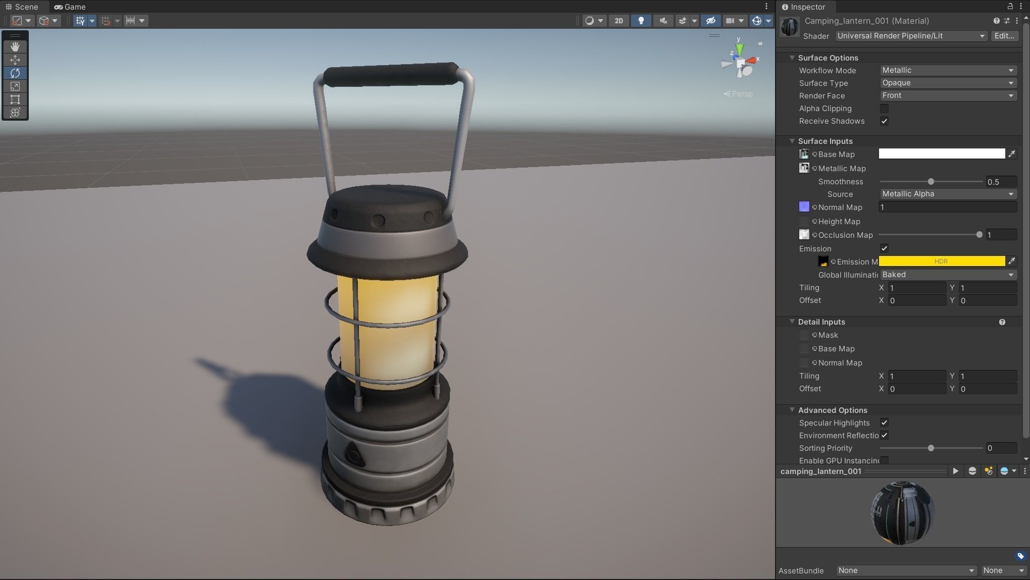Stylized Camping LED Lantern Low-poly 3D model_11