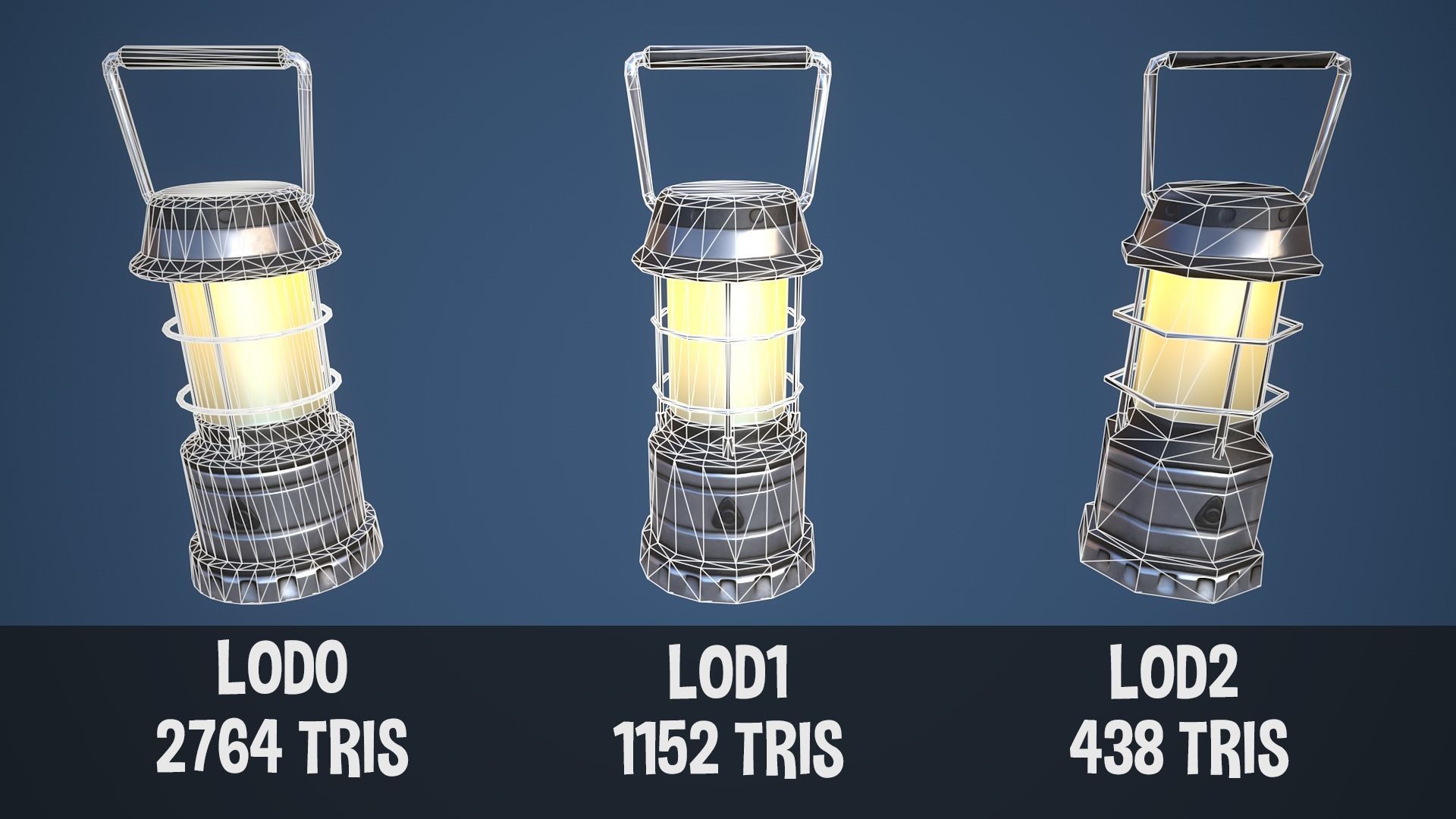 Stylized Camping LED Lantern Low-poly 3D model_9