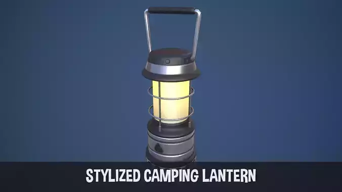 Stylized Camping LED Lantern Low-poly 3D model