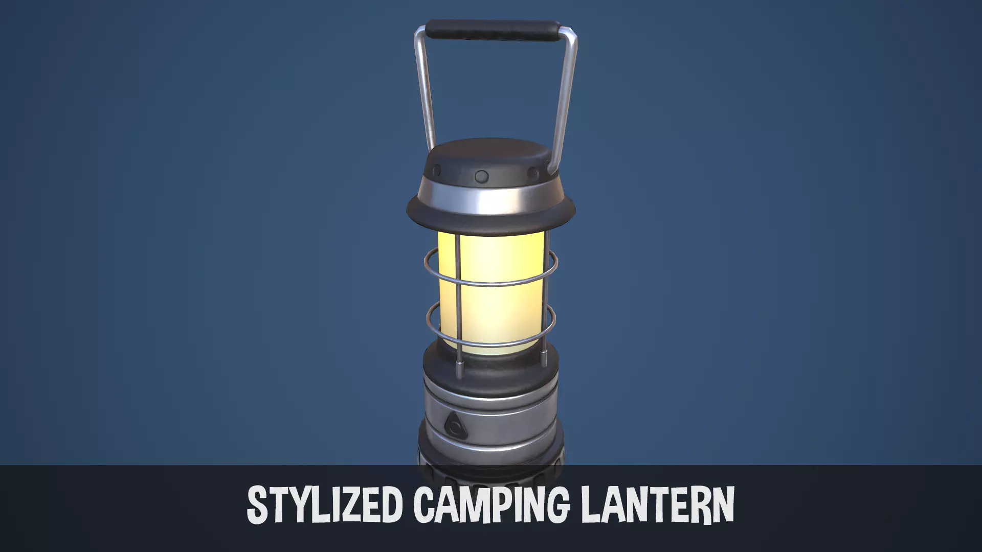 Stylized Camping LED Lantern Low-poly 3D model_0