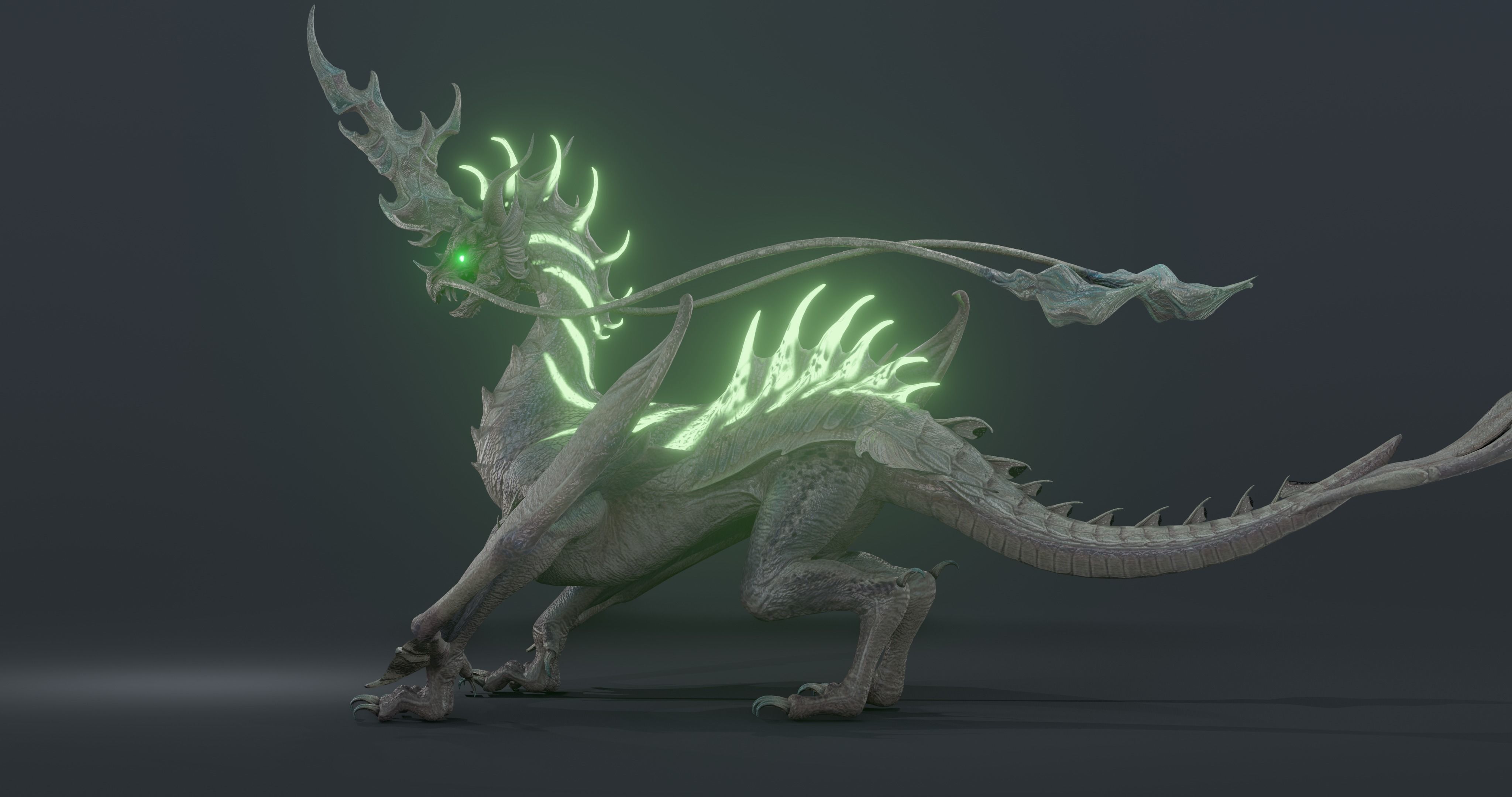 eOx Dragon - blender model Low-poly 3D model_8