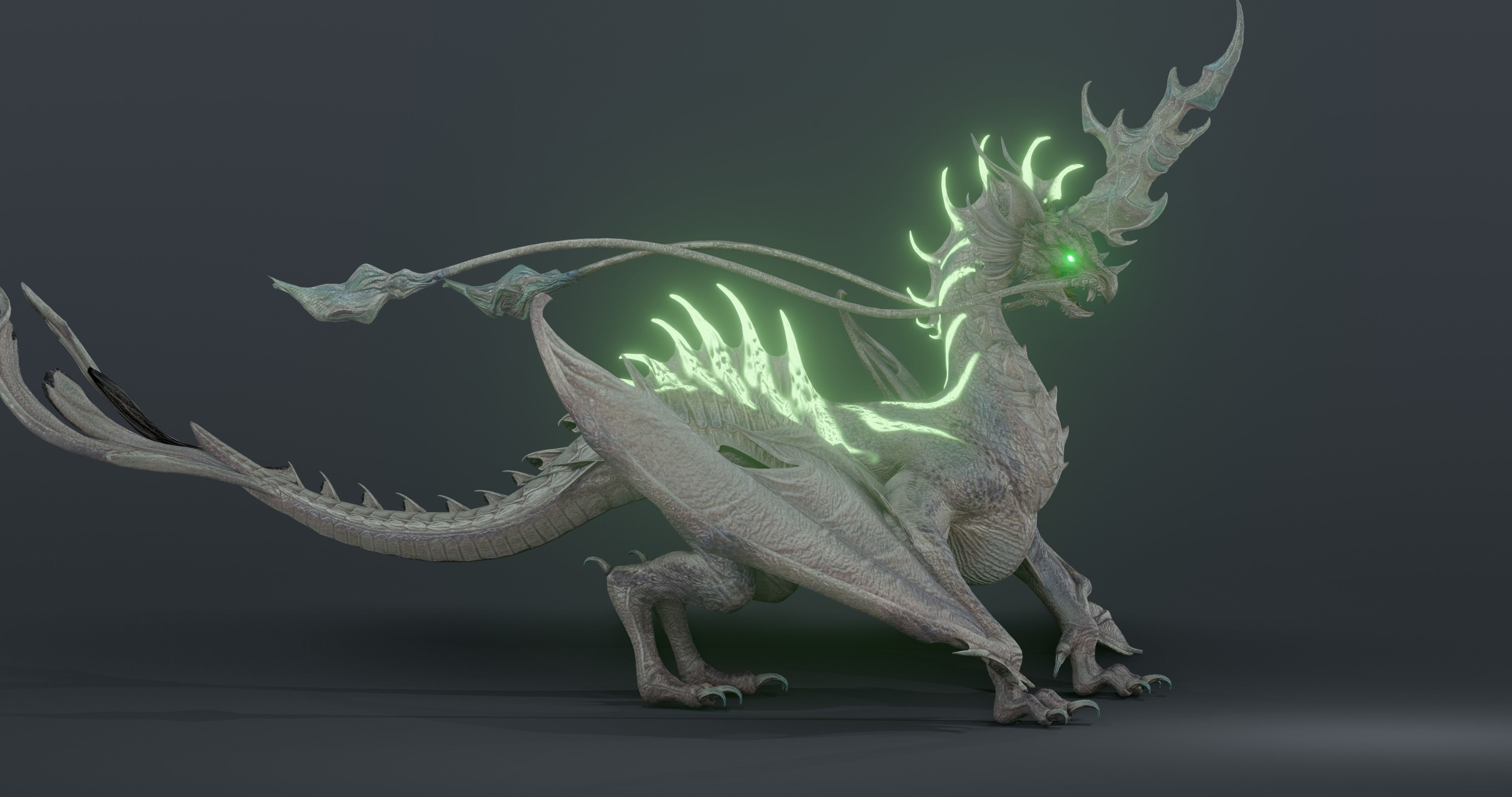 eOx Dragon - blender model Low-poly 3D model_2