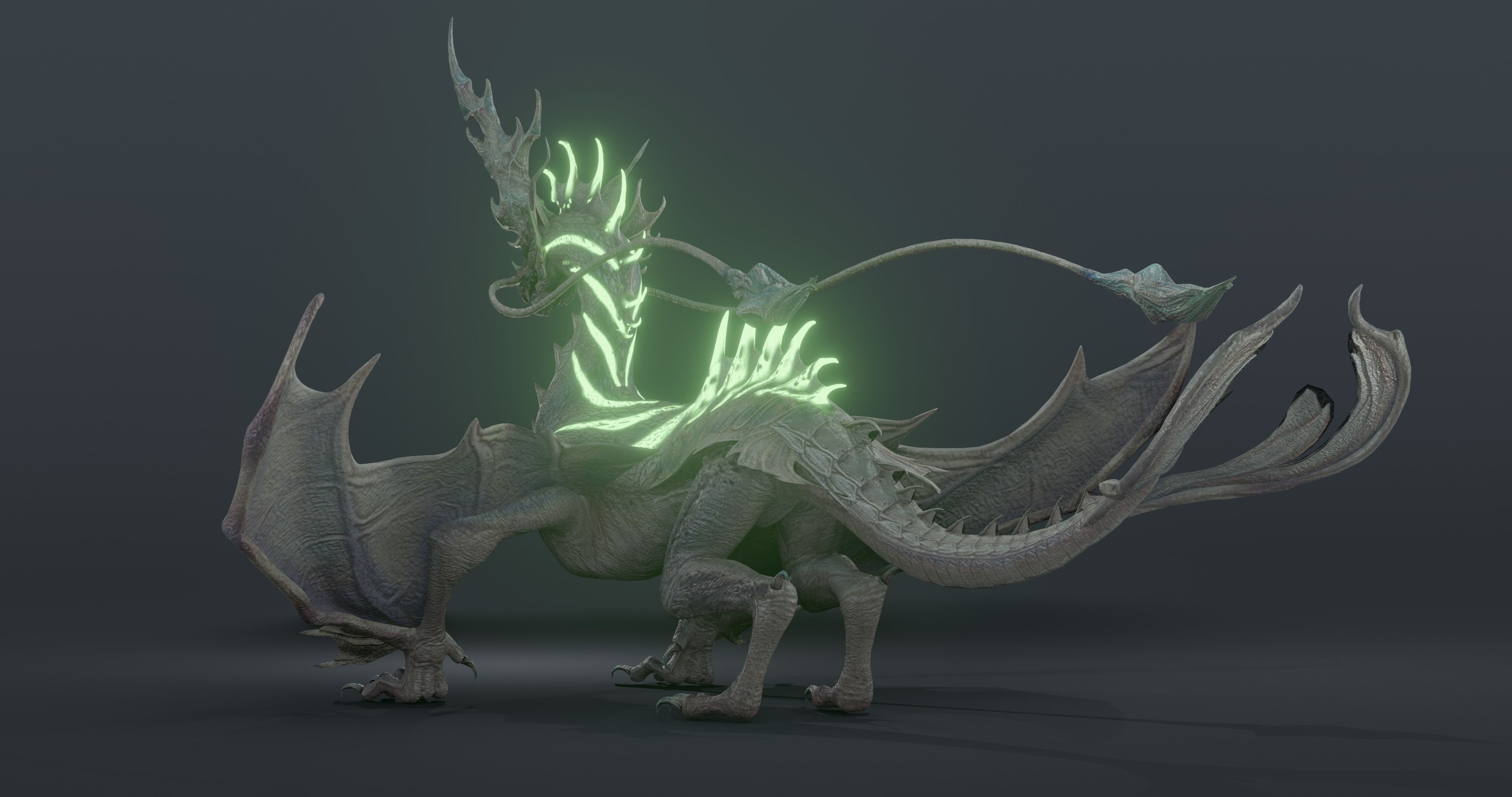eOx Dragon - blender model Low-poly 3D model_7