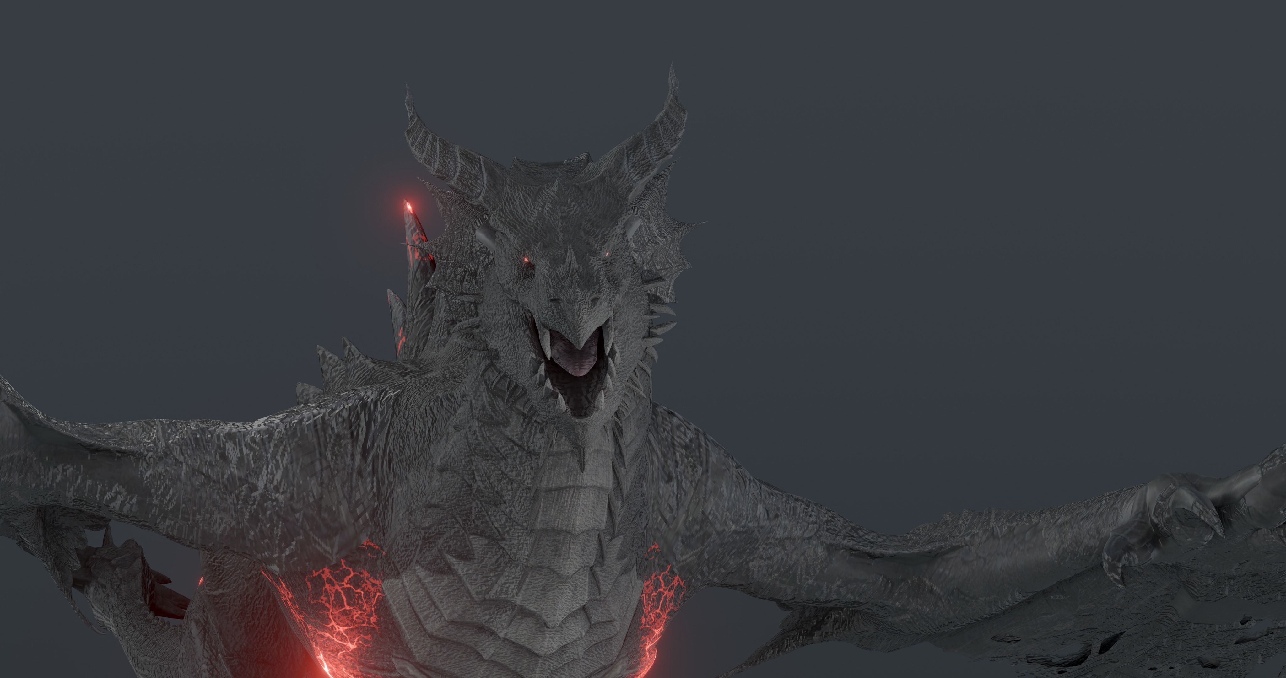 Disaster dragon - rigged blender model Low-poly 3D model_17